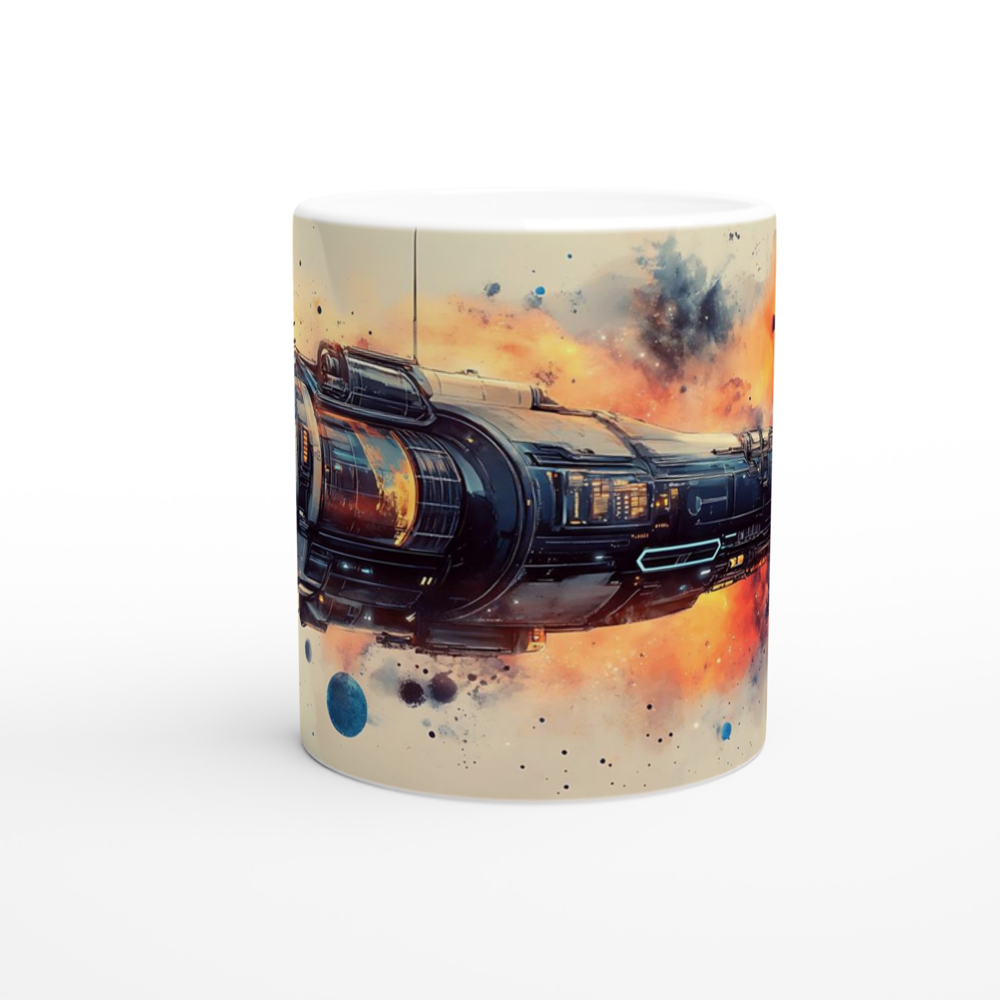 Kosmiskt Äventyr 11oz Keramikmugg - Rymdskeppsdesign med Valfri Färg för Sci-Fi-Fantasten 8 f7cab60c-5ff0-43b0-9ab6-c9607a91717a