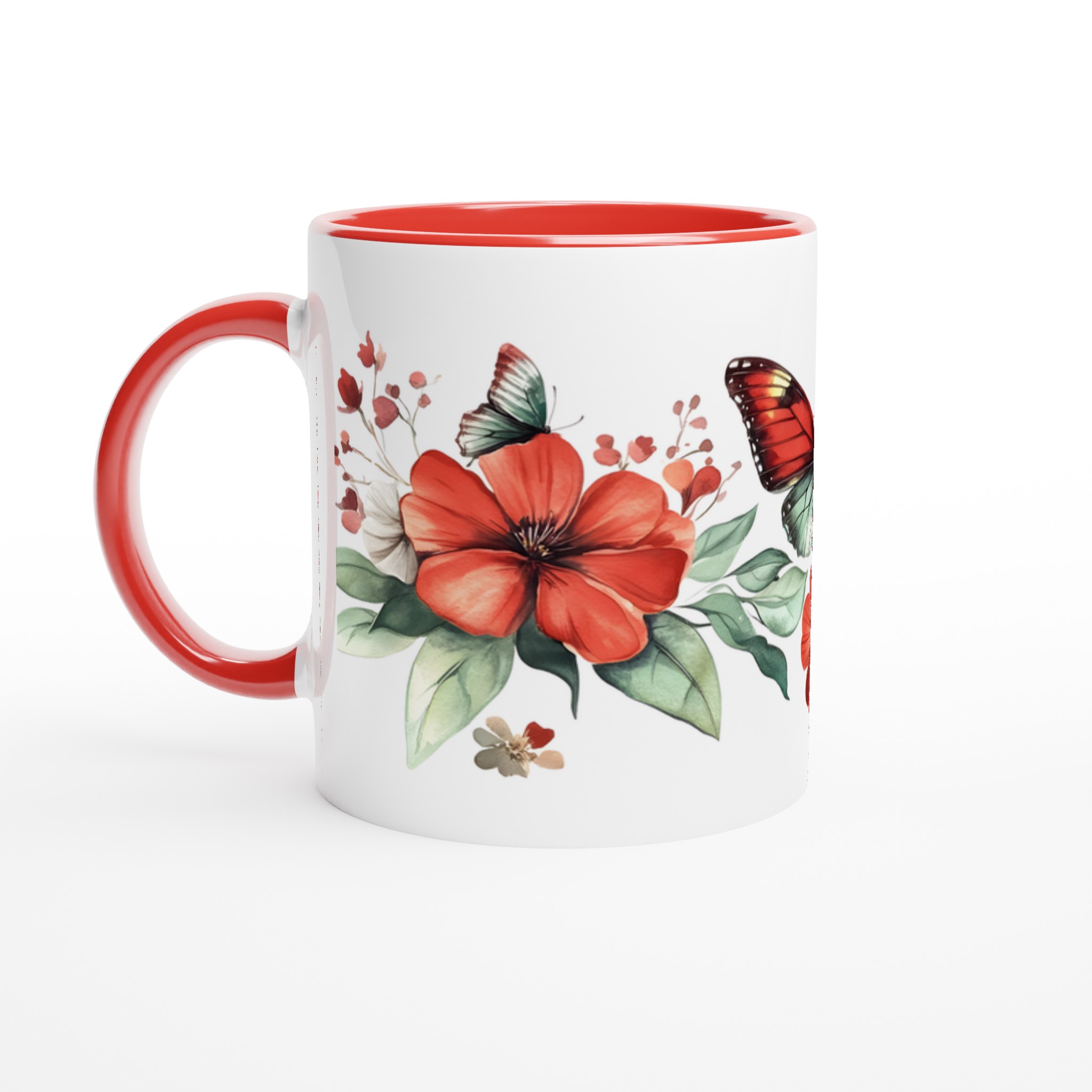 Fjärilsdröm Keramikmugg - Livfulla Akvarellblommor & Fjärilar i Valfri Färg 5 f83bc0ac-1c80-4562-9355-ec8bd4e2a6c8