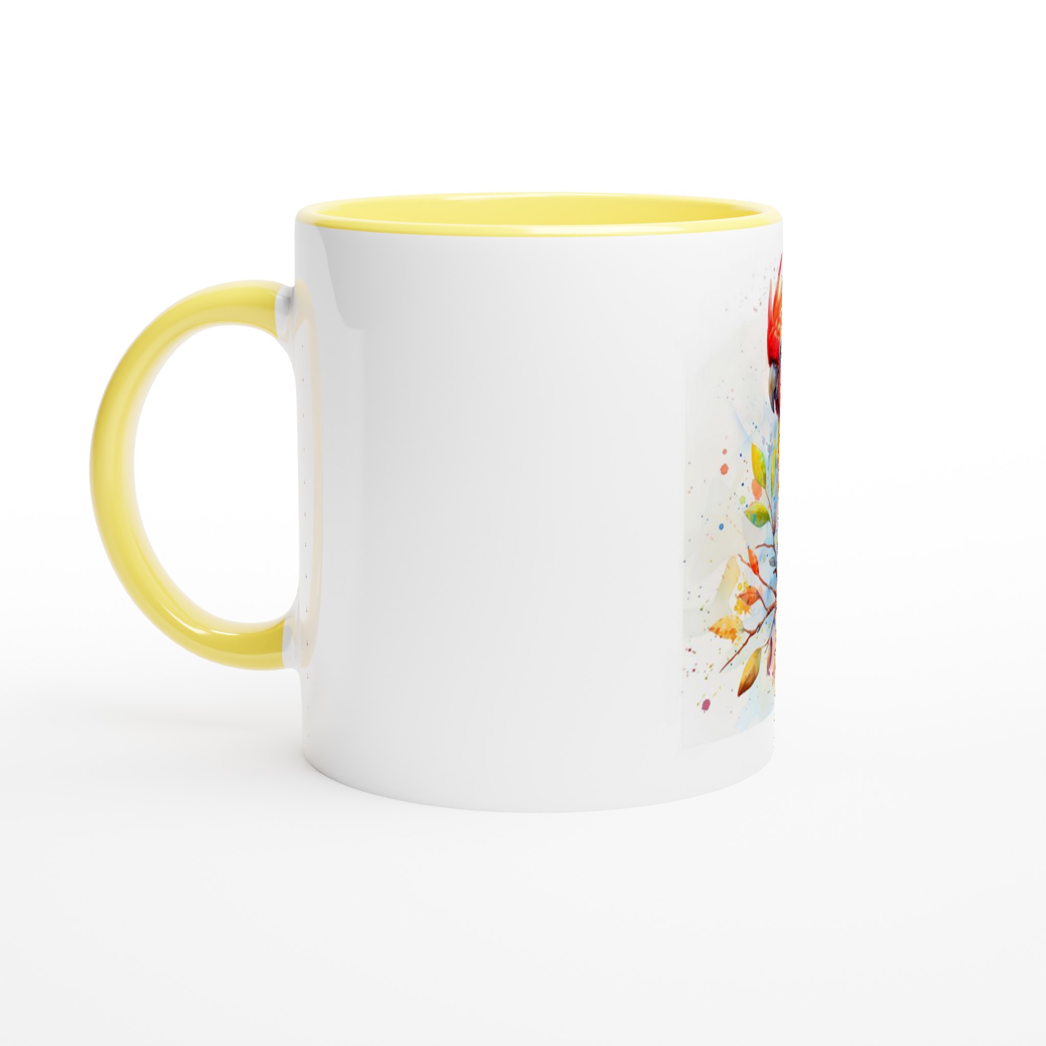 Tropisk Akvarell Papegoja Keramisk Mugg - Livfull 11oz kaffekopp med färgad insida i ditt val av sex djärva nyanser 7 f848bbf5-eacd-4b05-a365-ea8b9accbdde