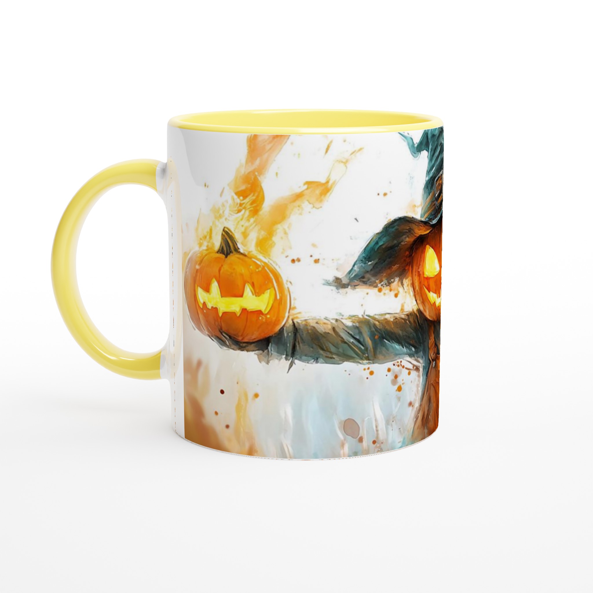 Mystisk Pumpa Skrämsel: Skräckinjagande Halloween Keramikmugg i ditt färgval – 11oz Vit Vit Keramikmugg 3 f84db32d-8b09-4345-b951-cb931be7814e