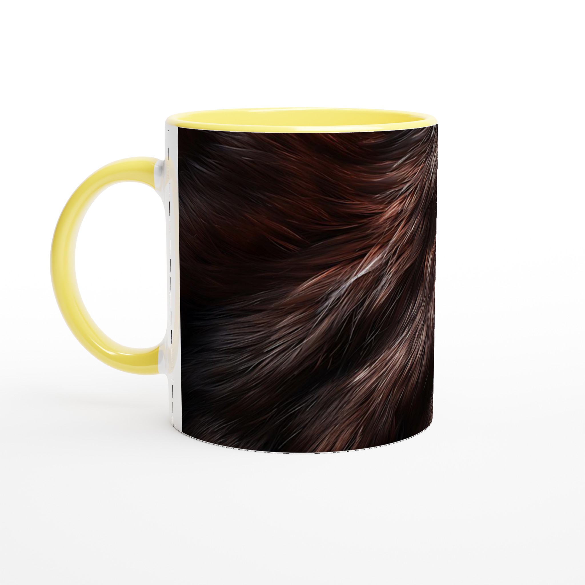Vit 11oz keramisk mugg med varm, levande pälsdesign i flera färger 3 f85920cd-fe5d-431a-b010-f6902dc605df