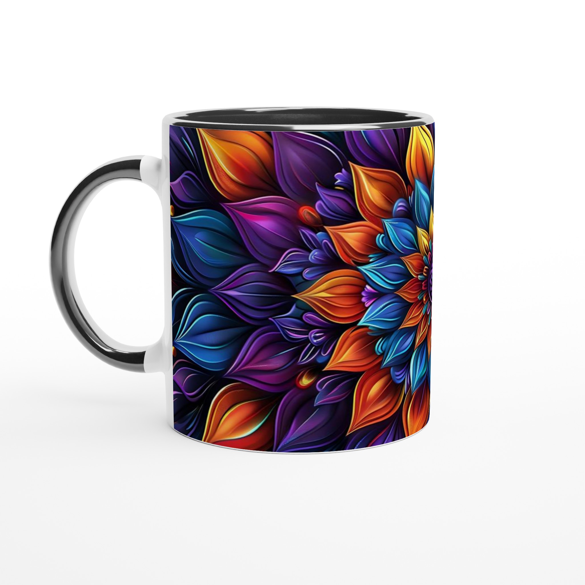 Abstrakt Mandala Konst Mugg – Livfulla Lila och Orange Nyanser – 11oz Keramikmugg 4 f8f157c6-5937-47b2-980a-1eb244cb2d28