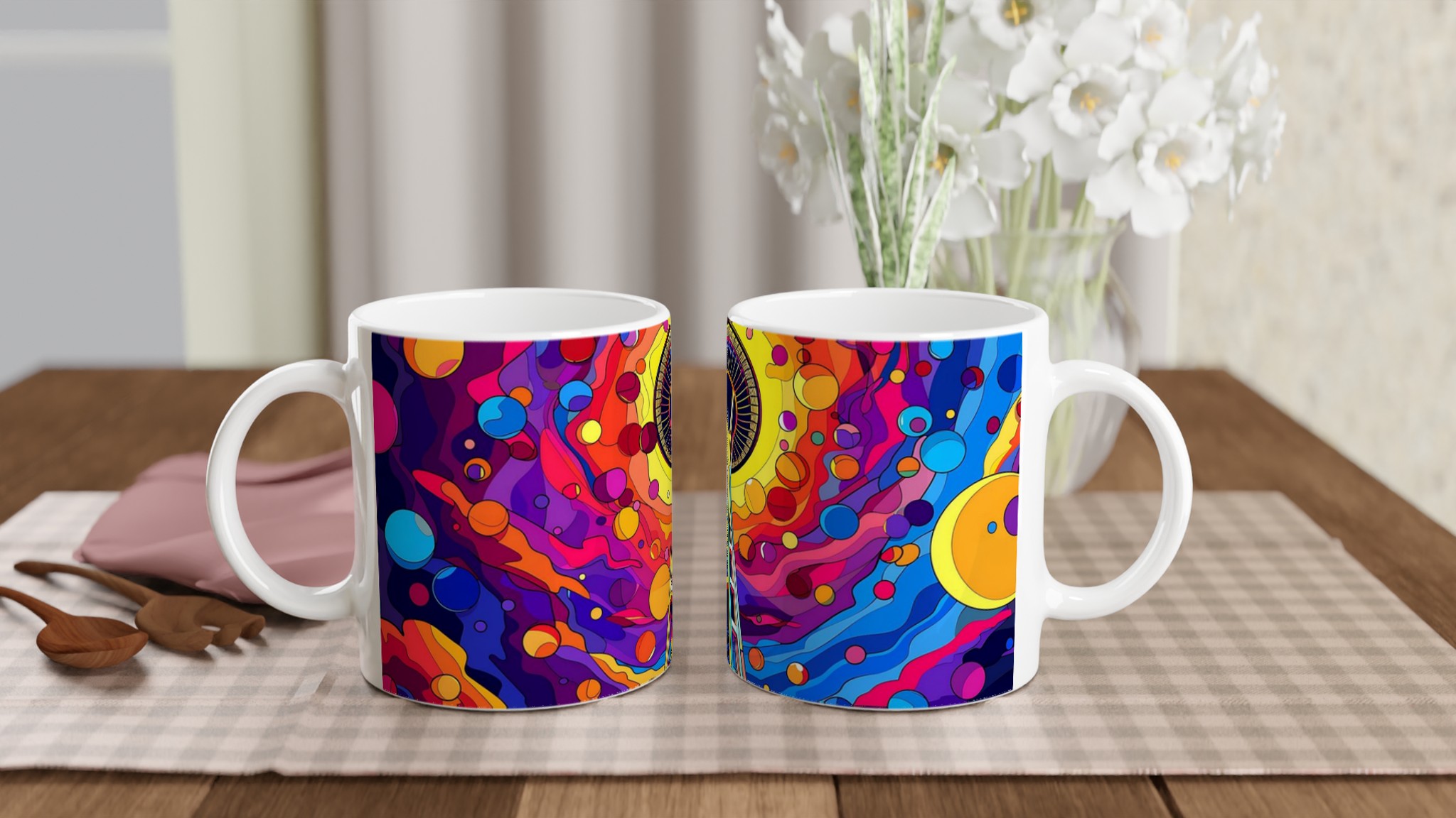 Kosmisk Seattle Space Needle Keramikmugg – Färgglad Abstrakt Konst för din Kaffestund 10 f8fd32aa-e285-40f1-9b61-2beed80cecd2