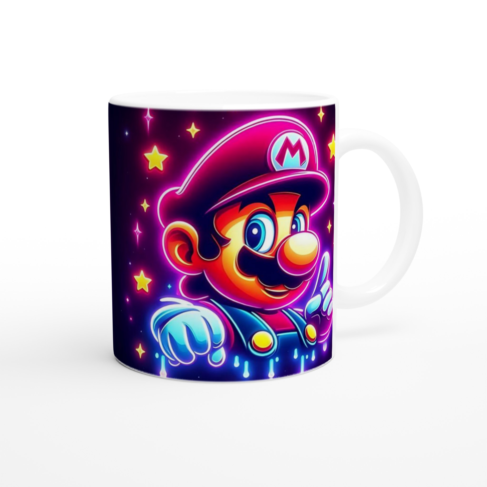 Livfull Vit 11oz Keramisk Mugg med Neon Mario-motiv i Sju Färgstarka Nyanser 9 f95ff807-f7bb-48bd-9668-7dc59c6311e9
