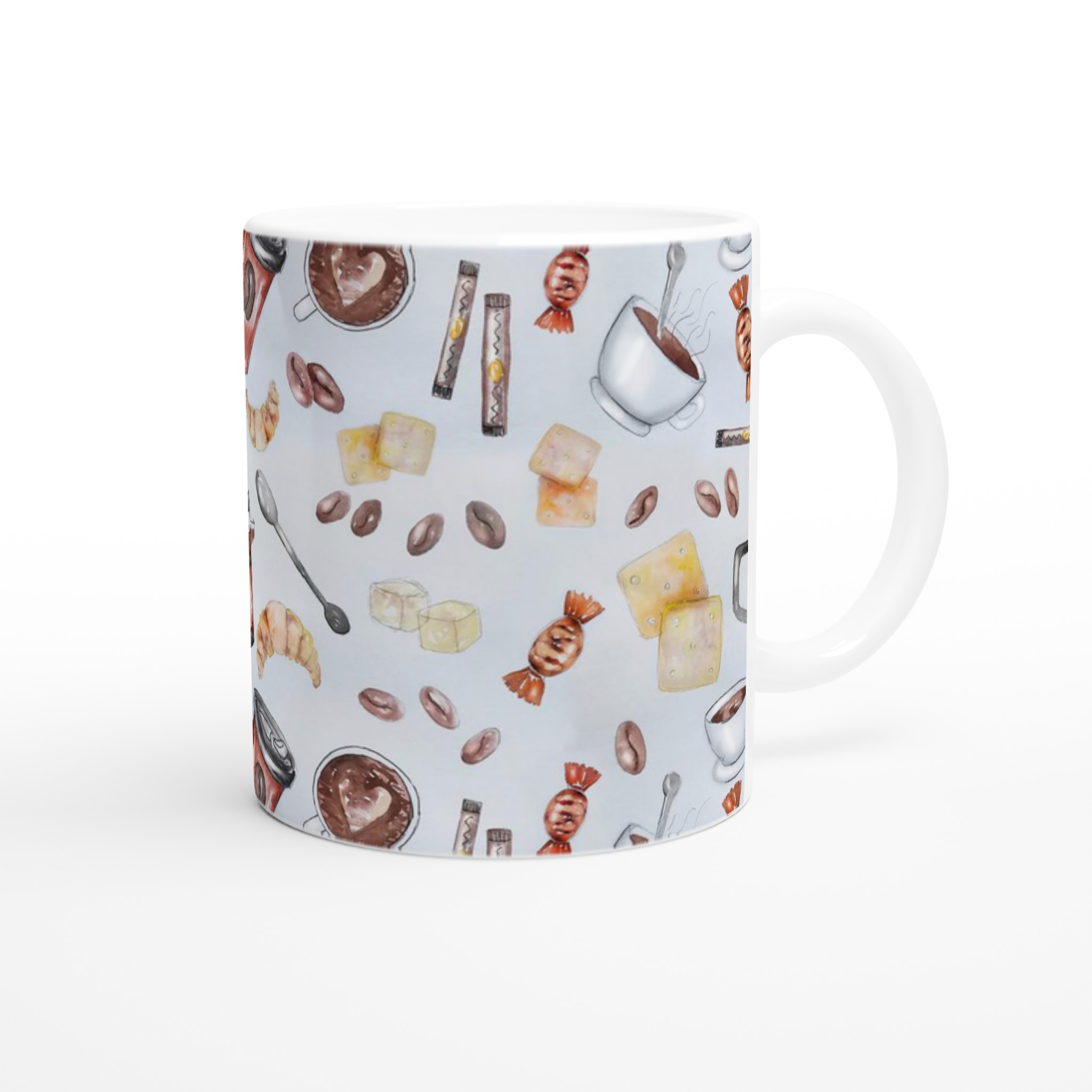 Vit 11oz keramisk mugg med charmigt kaffemotiv – välj bland sju livfulla färger 9 f97b2fa4-e3a3-406f-a7ad-f5019581b001