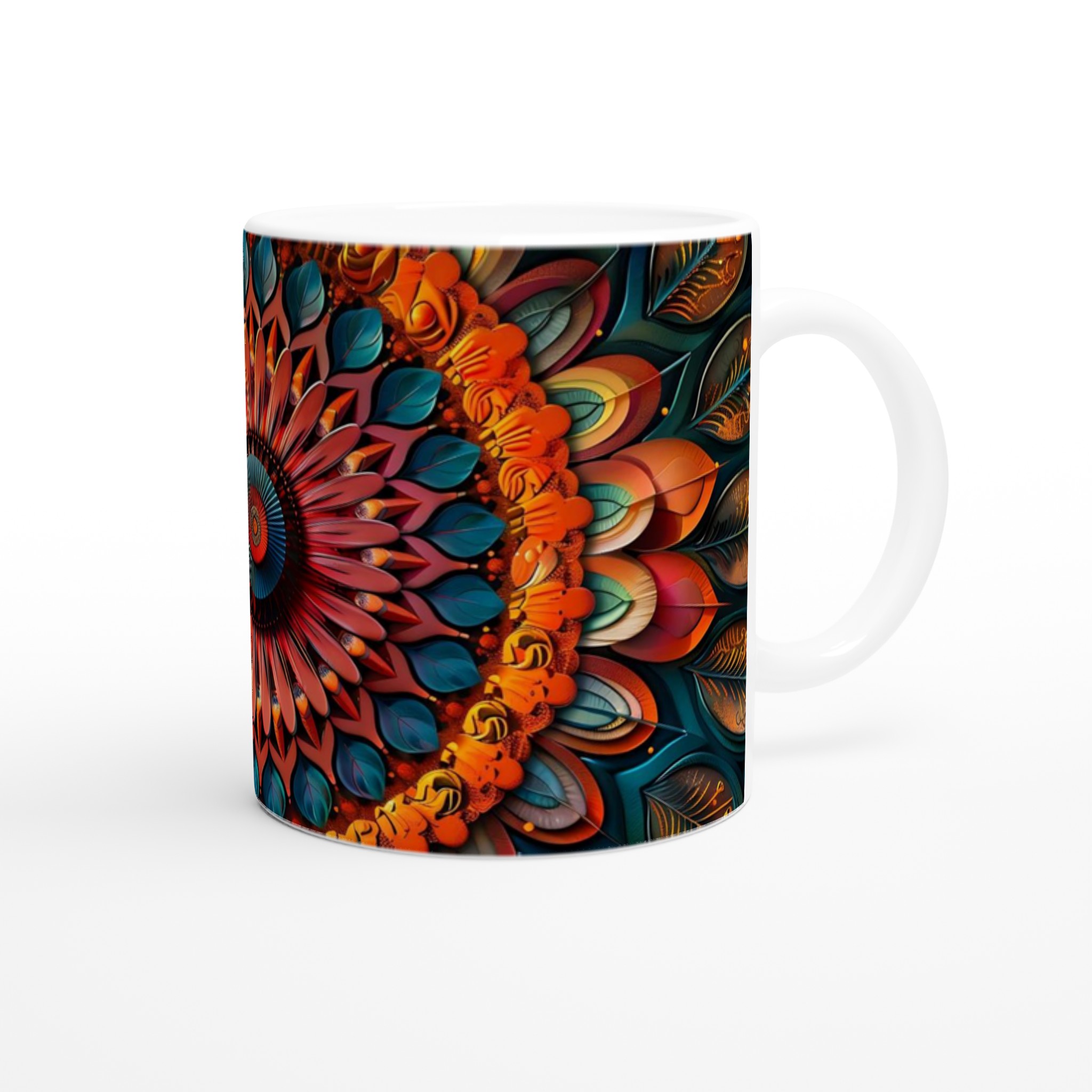Mångfärgad Mandala Keramikmugg - 11oz Konstnärlig Kaffekopp i Strålande Nyanser, Välj din Favoritfärg! 9 f9804952-2af3-4508-a4c5-ec8960e8704f