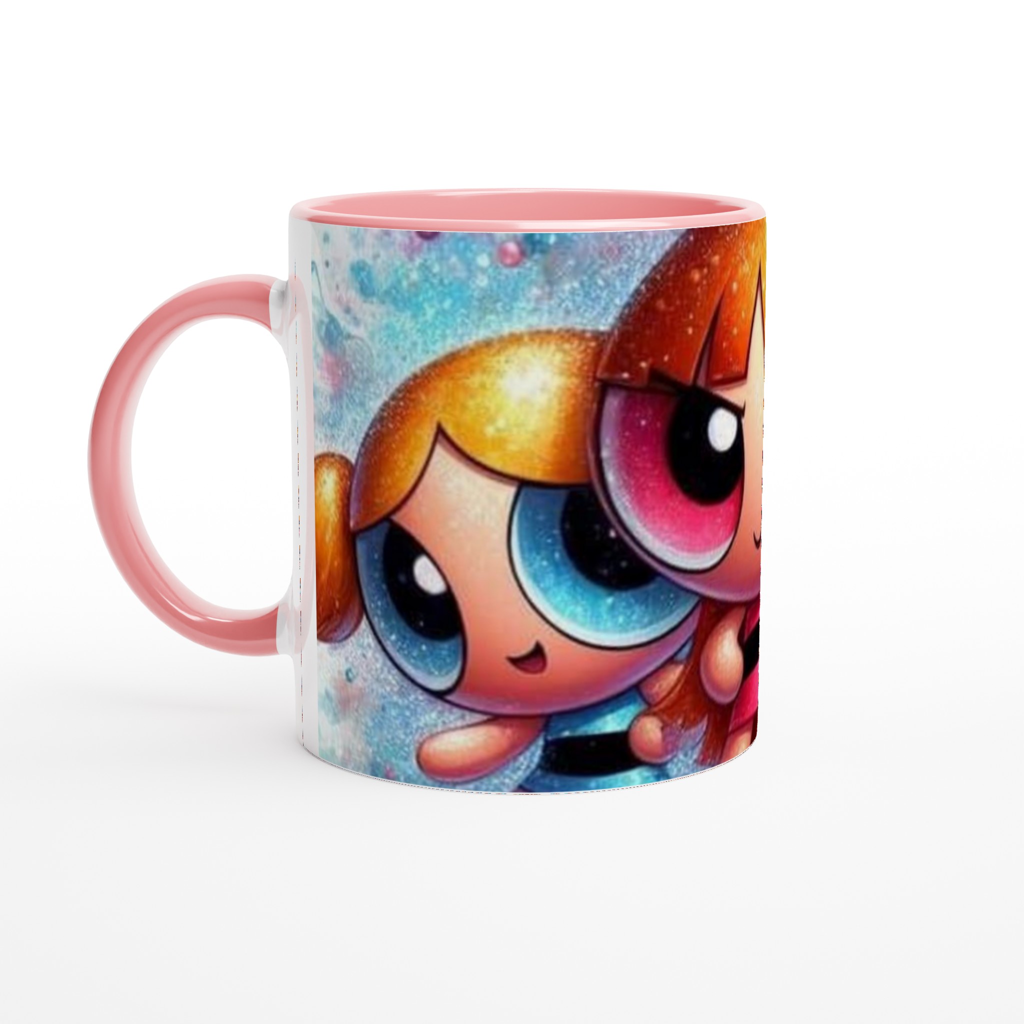 Vit 11oz keramisk mugg med kraftfullt Powerpuff Girls-tryck i livfulla färger 6 f9893184-b060-4ac7-b004-bd8a33767265
