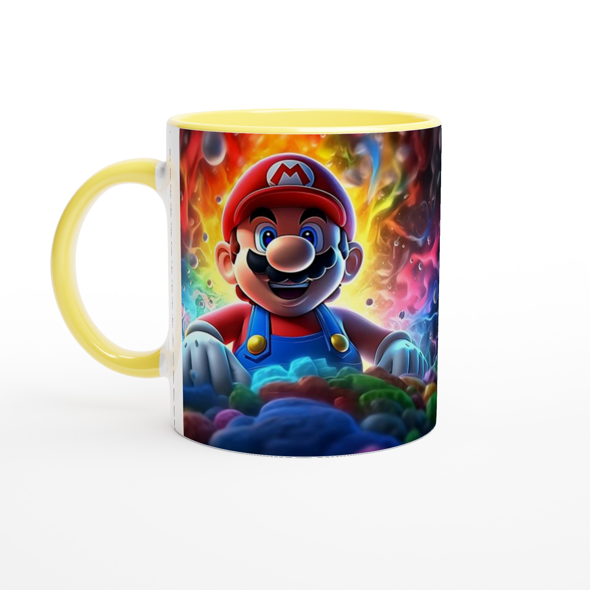 Vit 11oz keramisk mugg med färgstarkt spelande Mario-motiv – välj din keramikfärg för extra personlighet 3 f9c85045-8a33-4670-b31a-e64eb54f4341
