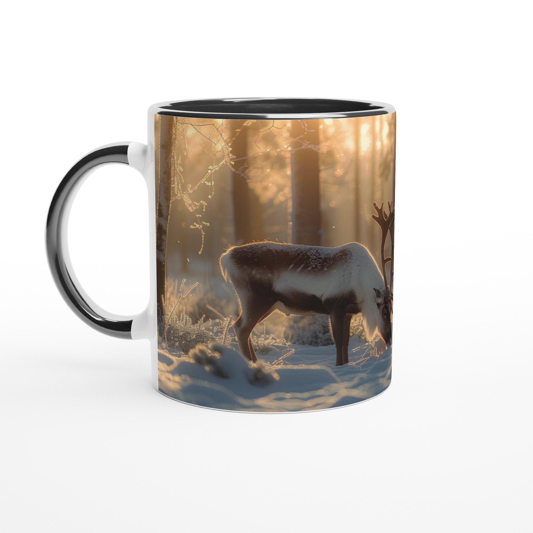 Nordisk Vintersaga Mugg – Magiskt Motiv med Ren i Solnedgång, 11oz Keramikmugg i Valfri Färg 4 f9d46bef-bb43-4139-a176-0a5318c33f23