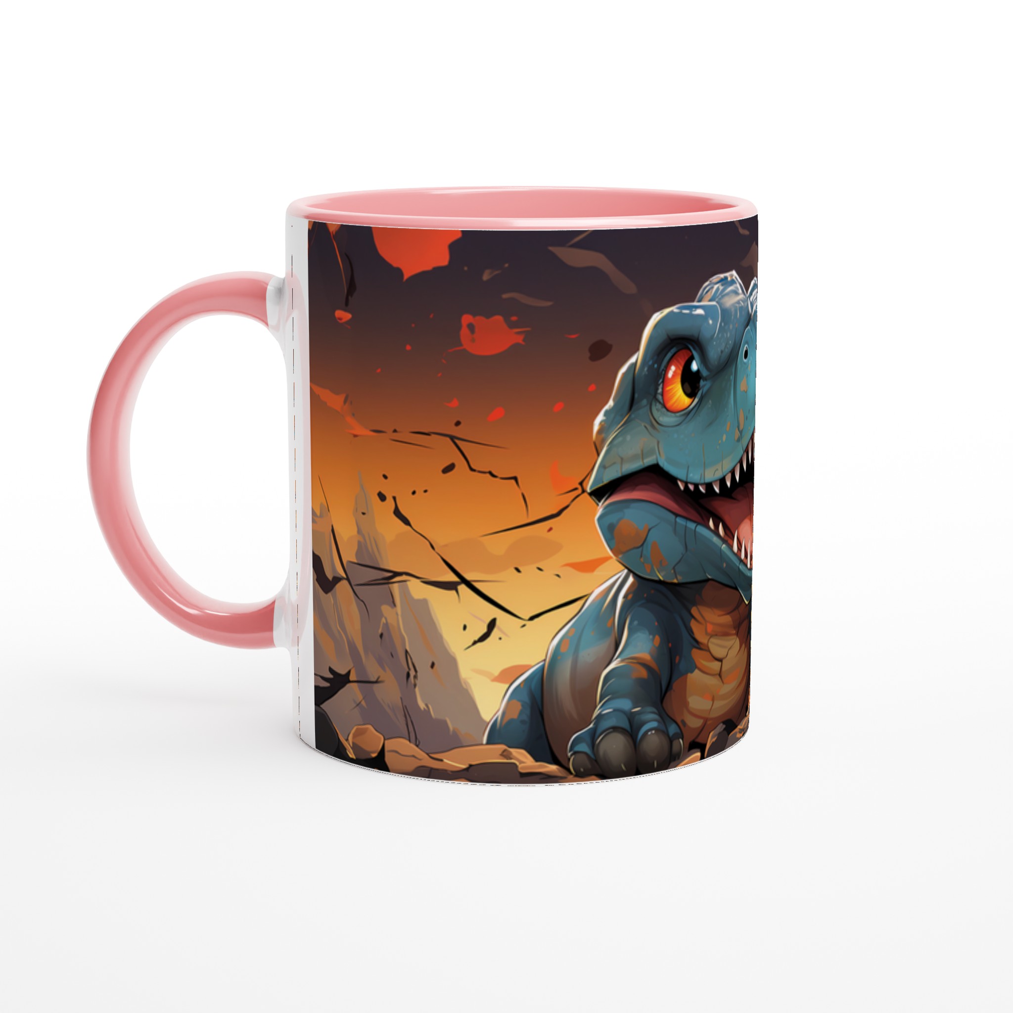 T-Rex Äventyr 11oz Keramisk Mugg – Färgglad Dinosaurie Illustration i Valfri Färg! 6 f9ed1a99-6543-400d-b5d4-585aef1aba15
