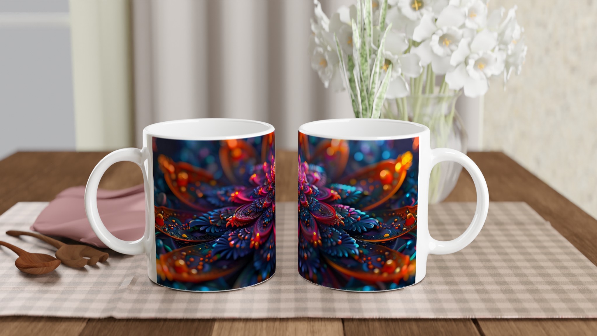 Kosmisk Blomsterdröm – 11oz Keramikmugg med Bländande Design i Valfri Färg 10 fa622ec6-47e4-4c6d-8450-01787c6097fd