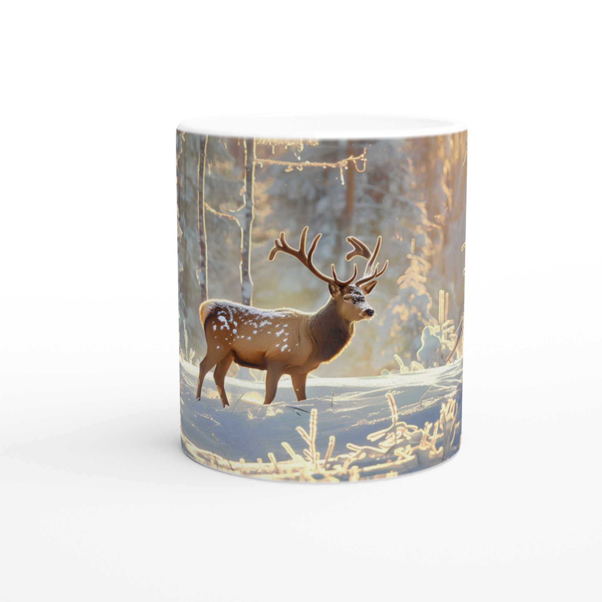 Vintermagi: Älgen i Snölandskap – 11 oz Premium Keramikmugg i ditt Val av Färg 8 facd9870-bf3d-4af7-b149-7a7160f369c7