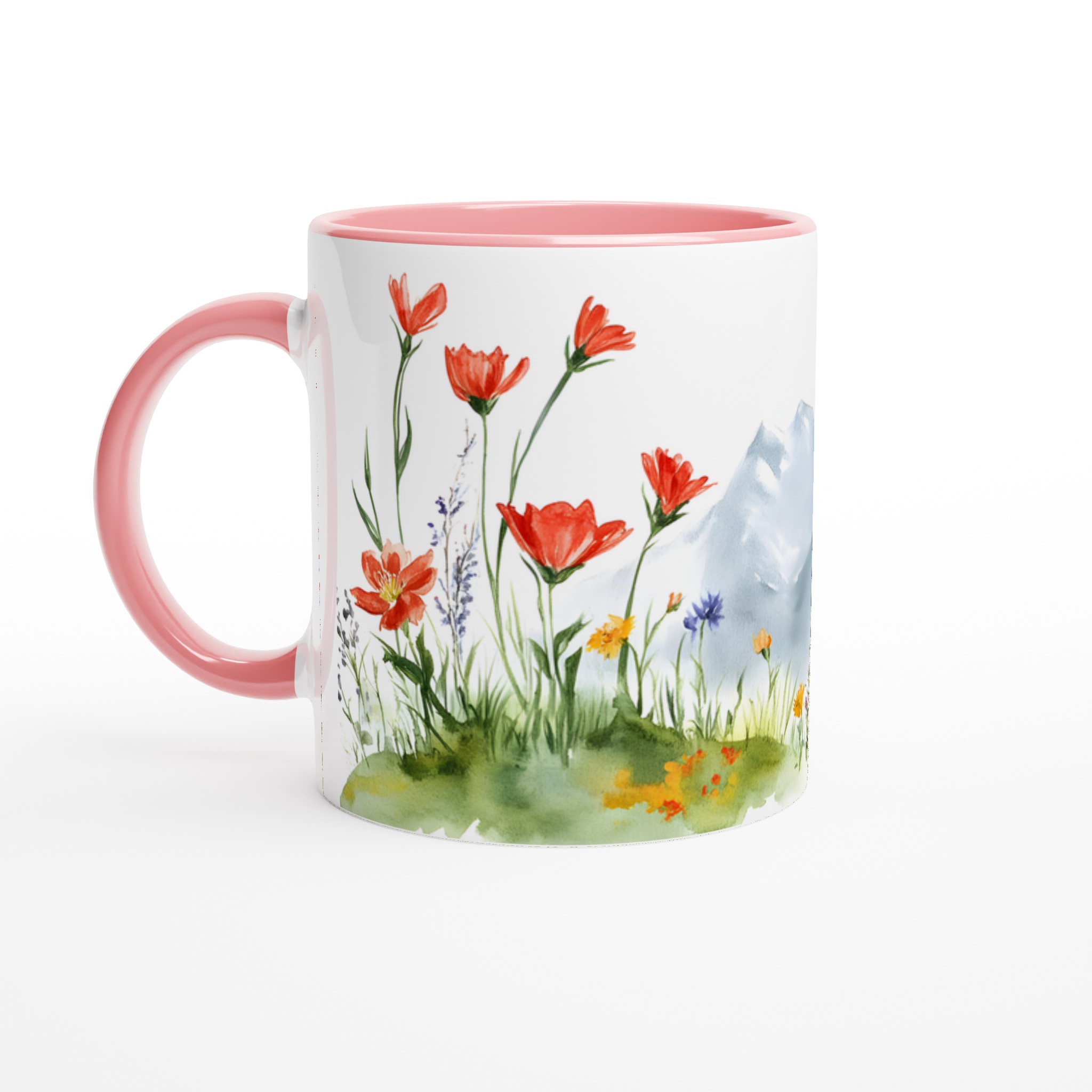 Akvarellblommor & Berg 11oz Keramisk Mugg – Konstnärlig Design för Din Favoritdryck 6 fae19637-adea-44b7-b214-e5100904a0b1