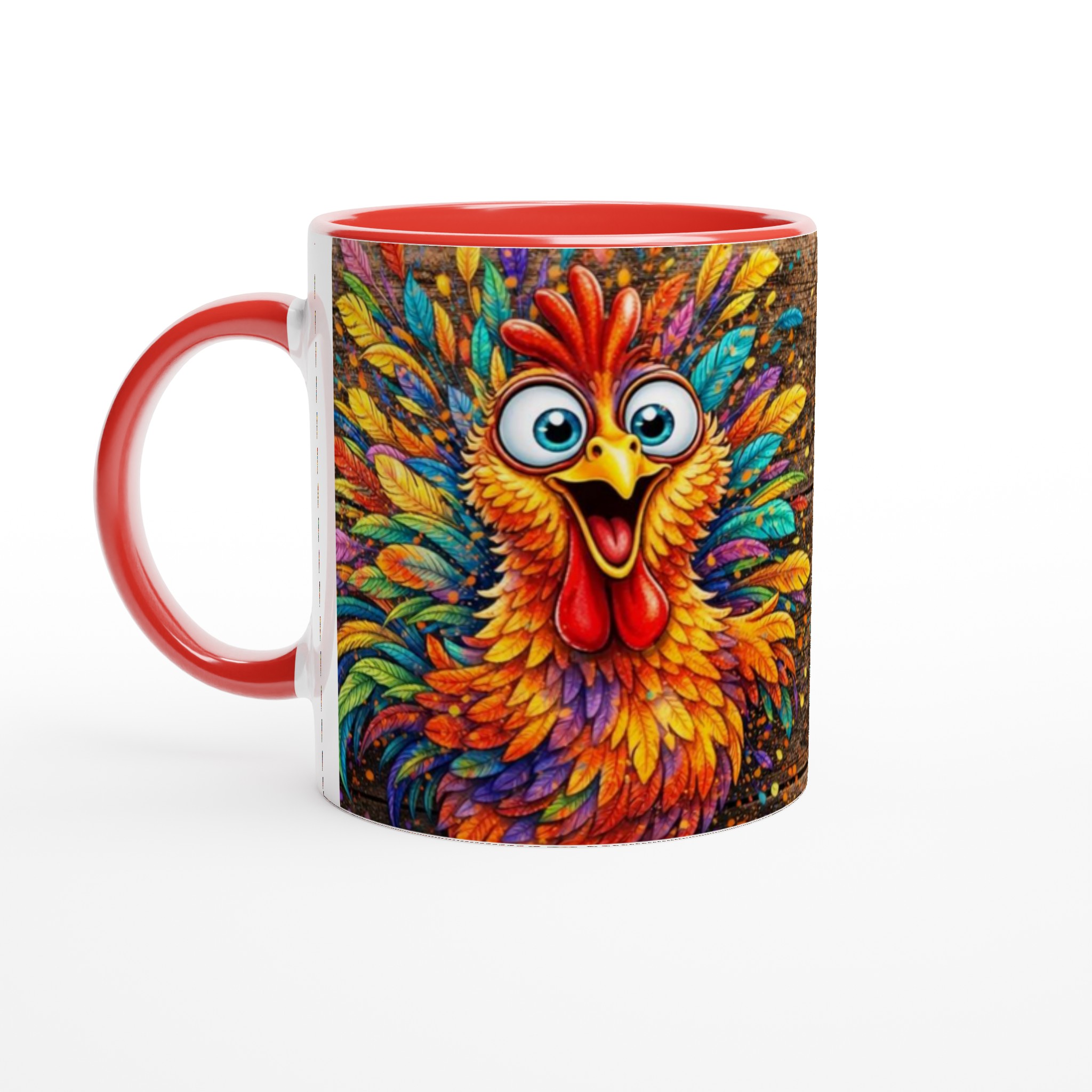 Vit 11oz keramisk mugg med färgstarkt Chicken Life-design i flera livfulla keramfärger 5 fafe33d7-5537-4600-9413-a21b8fe2aed2