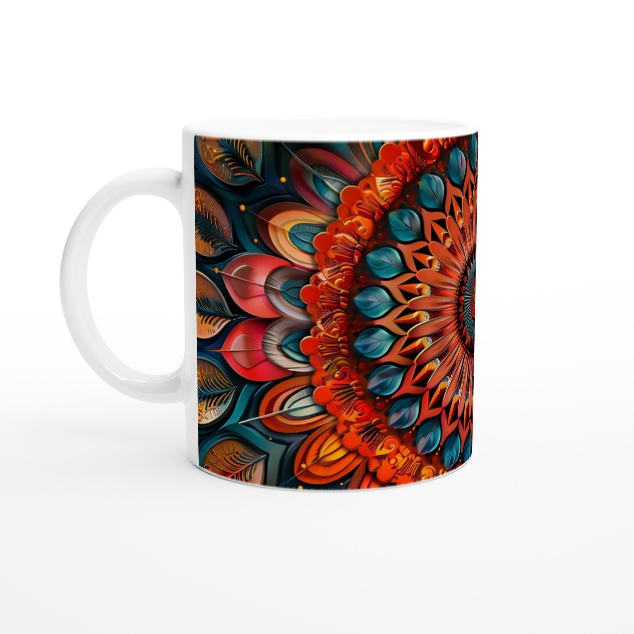 Mångfärgad Mandala Keramikmugg - 11oz Konstnärlig Kaffekopp i Strålande Nyanser, Välj din Favoritfärg! 1 fb017bfb-ca21-4264-bfdc-ec0ef0ac75c8