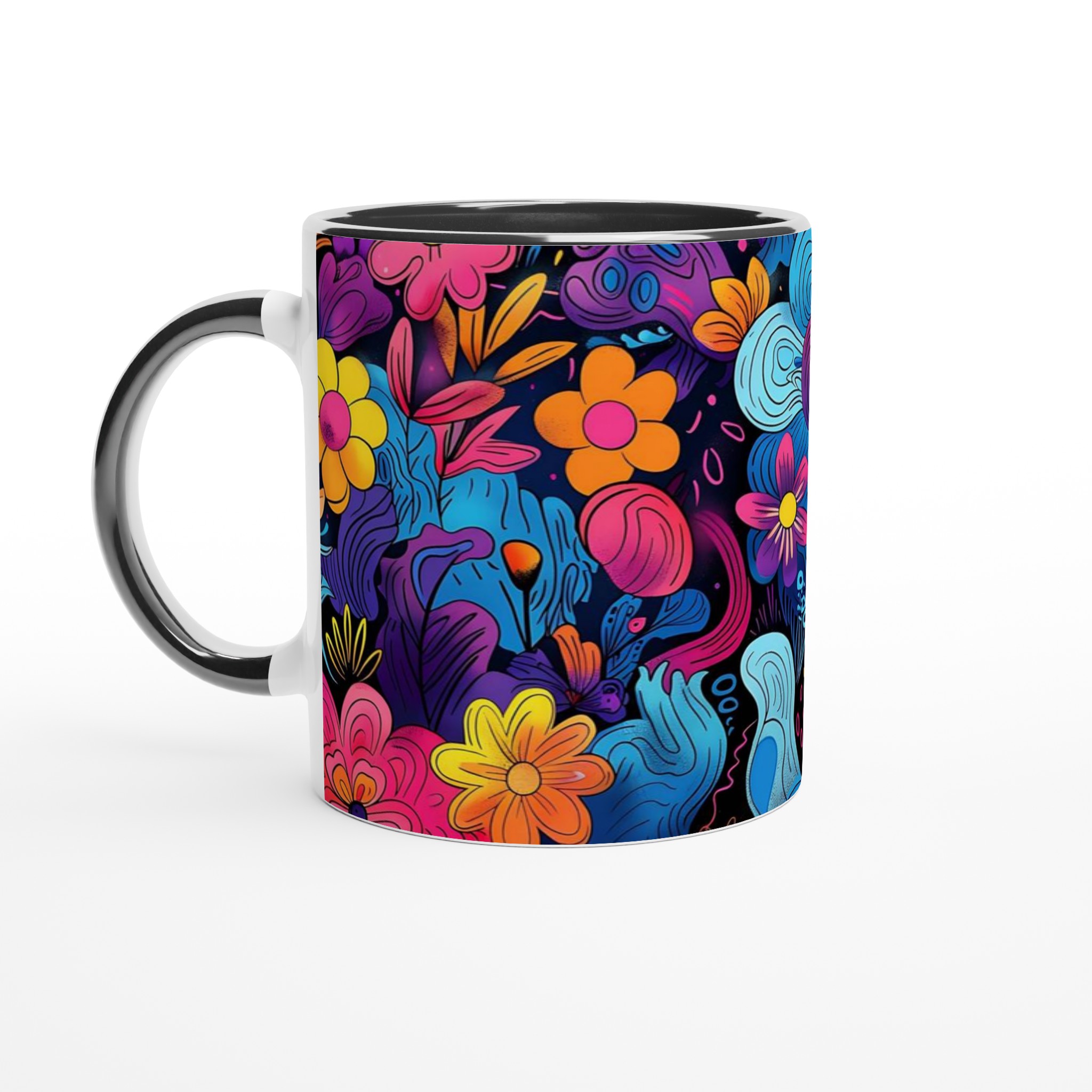 Psykedelisk Blomster Keramikmugg - 11oz, Levande Färger för Ditt Kaffe eller Te 4 fb05260f-af9c-4a06-88de-747209d6f350
