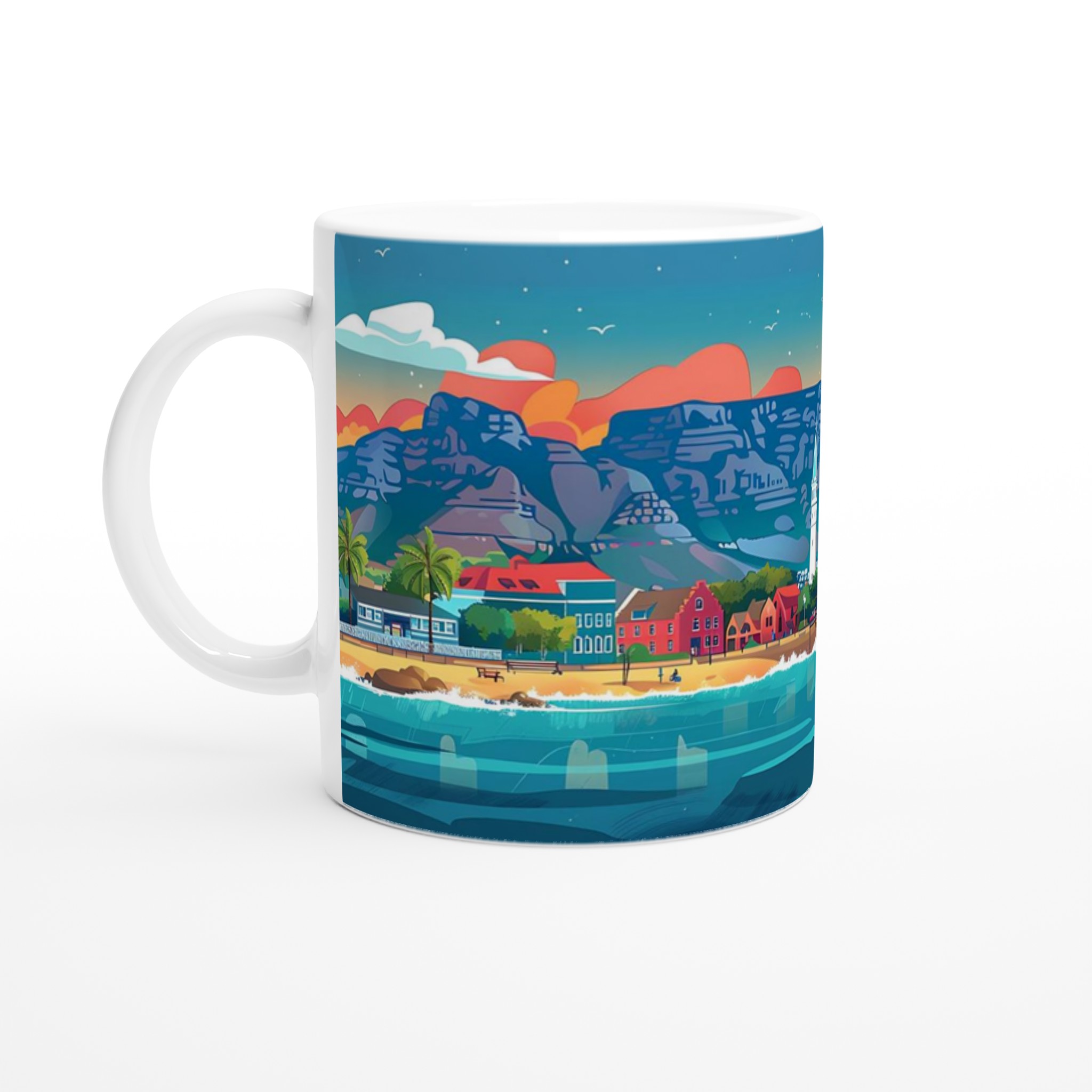 Färgsprakande Kuststad Keramikmugg – Din Kaffestund med Soliga Vyer, Välj Bland Flera Färger! 1 fb2e7386-2e49-4c24-bdd0-054ea330bb25