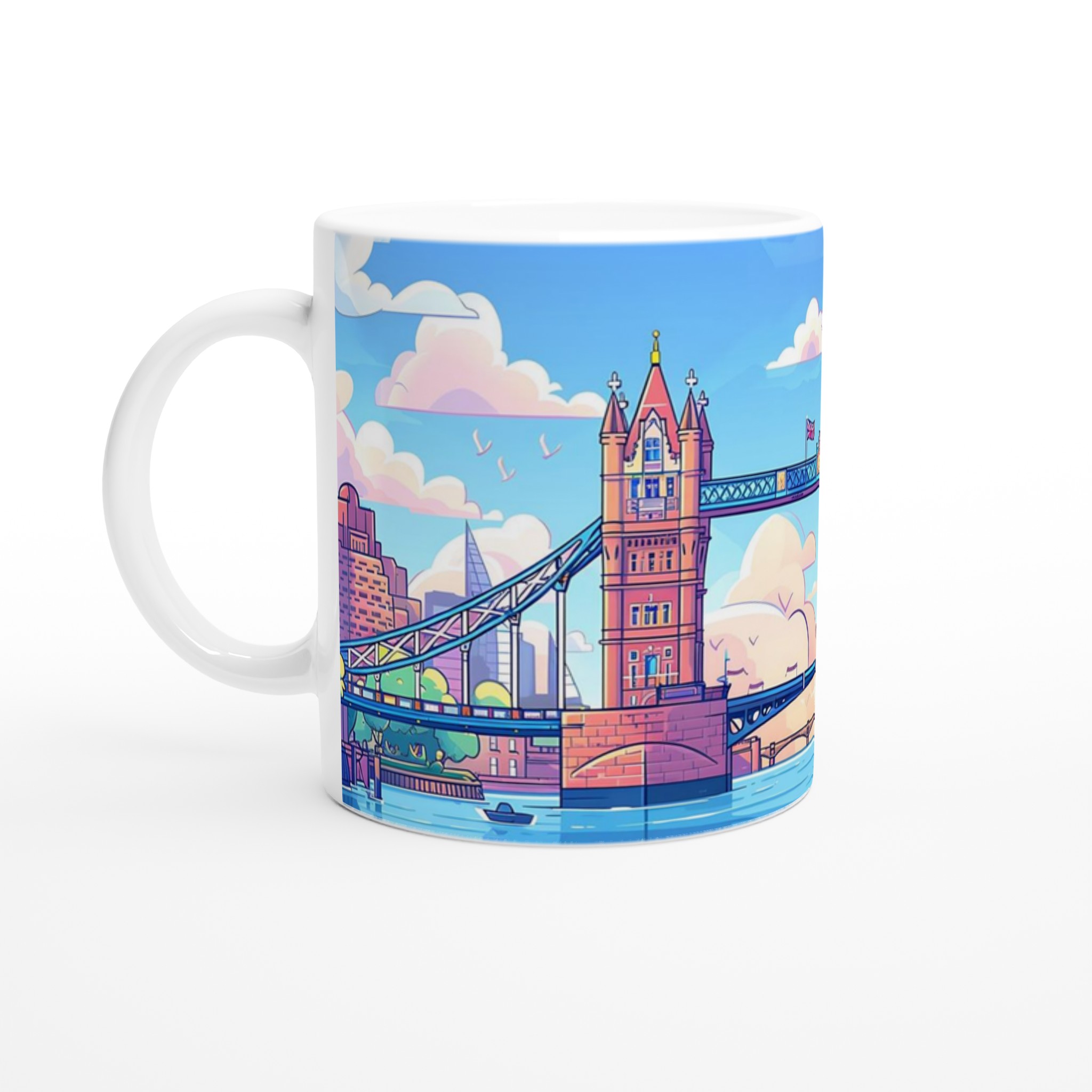 Pastell London Tower Bridge Mugg – 11oz Keramisk Mugg i ditt val av sju livfulla färger 1 fb35f79b-b1b6-49c7-a312-afe472cadbe9