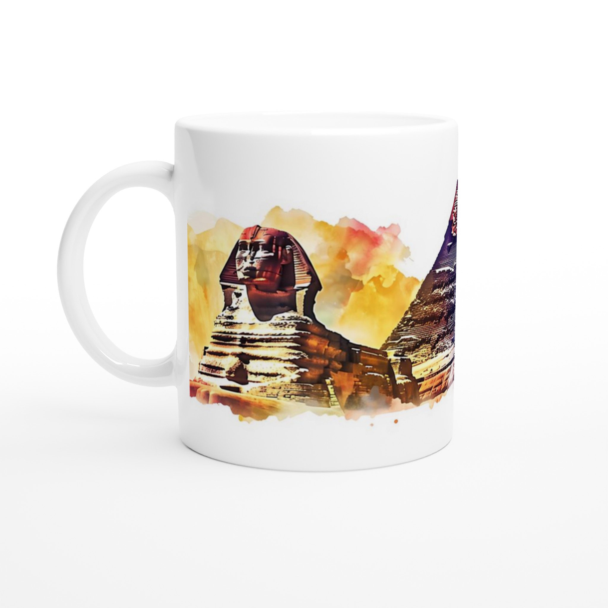 Egyptisk Akvarell Mugg - Sfinx & Pyramider i Levande Konst, Välj Färg 1 fb4429b5-0248-45cb-adff-f53c0339cbcc