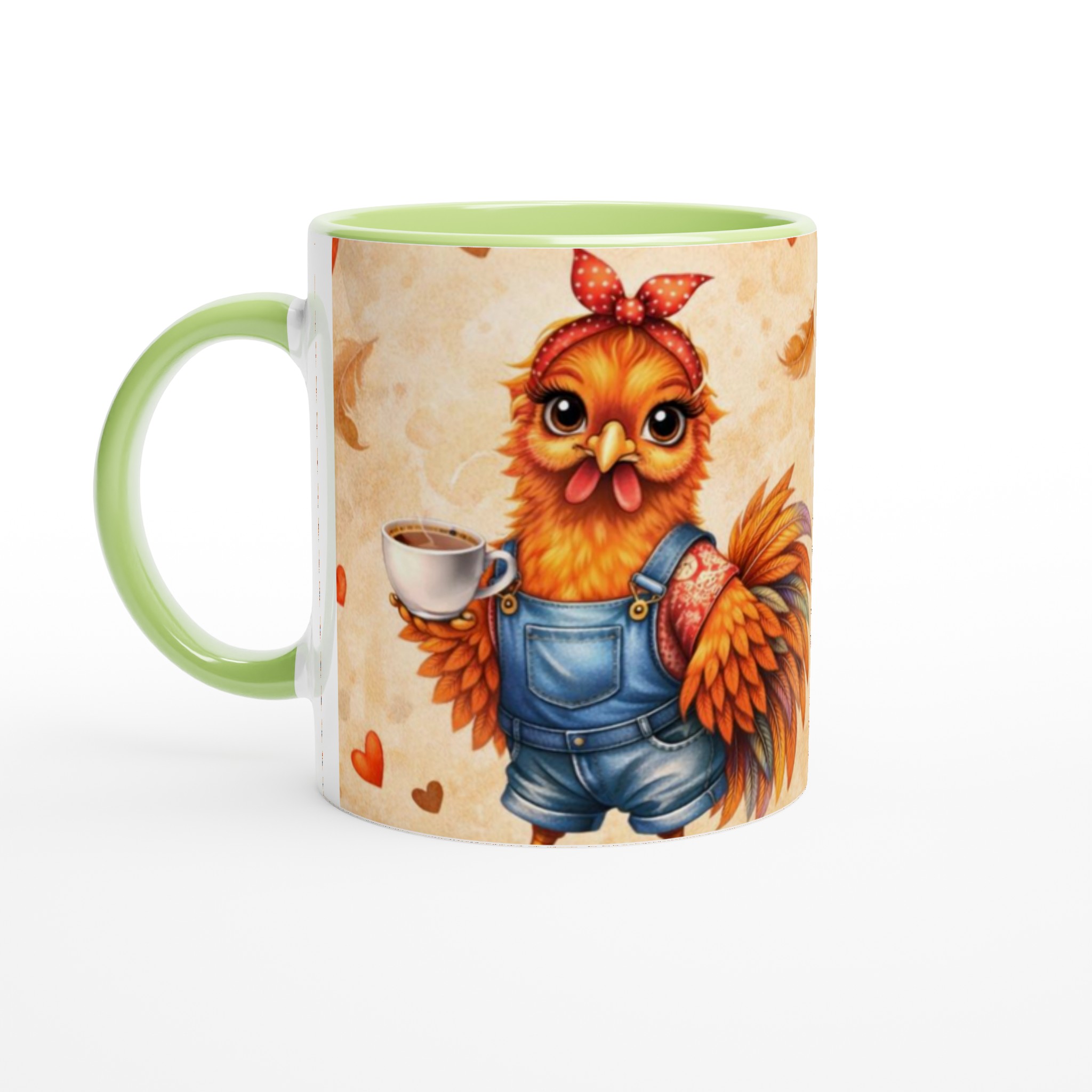 Charmig Vit 11oz Keramisk Mugg för Flickor som Älskar Höns & Kaffe – Välj din Färg! 7 fb594581-7b94-472d-8ee0-d130b503d84b