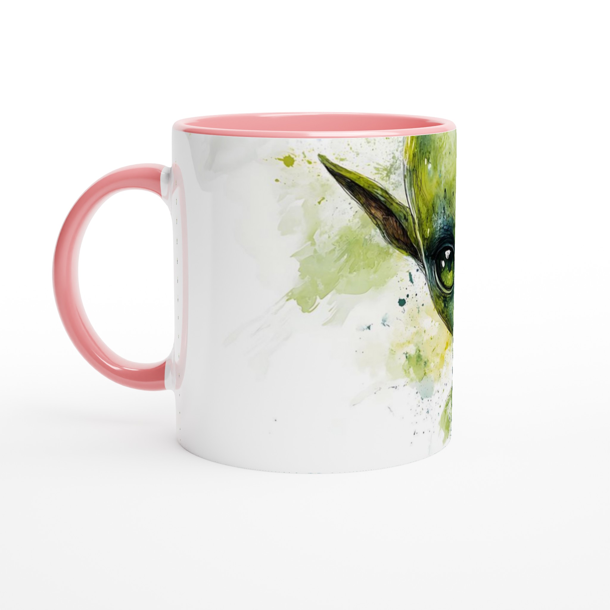 Mystisk Grön Alien Akvarell Mugg - 11oz Keramikmugg för Fantasifulla Dryckesstunder 6 fb98ff9c-d00f-472c-8509-8a3aeba30d07