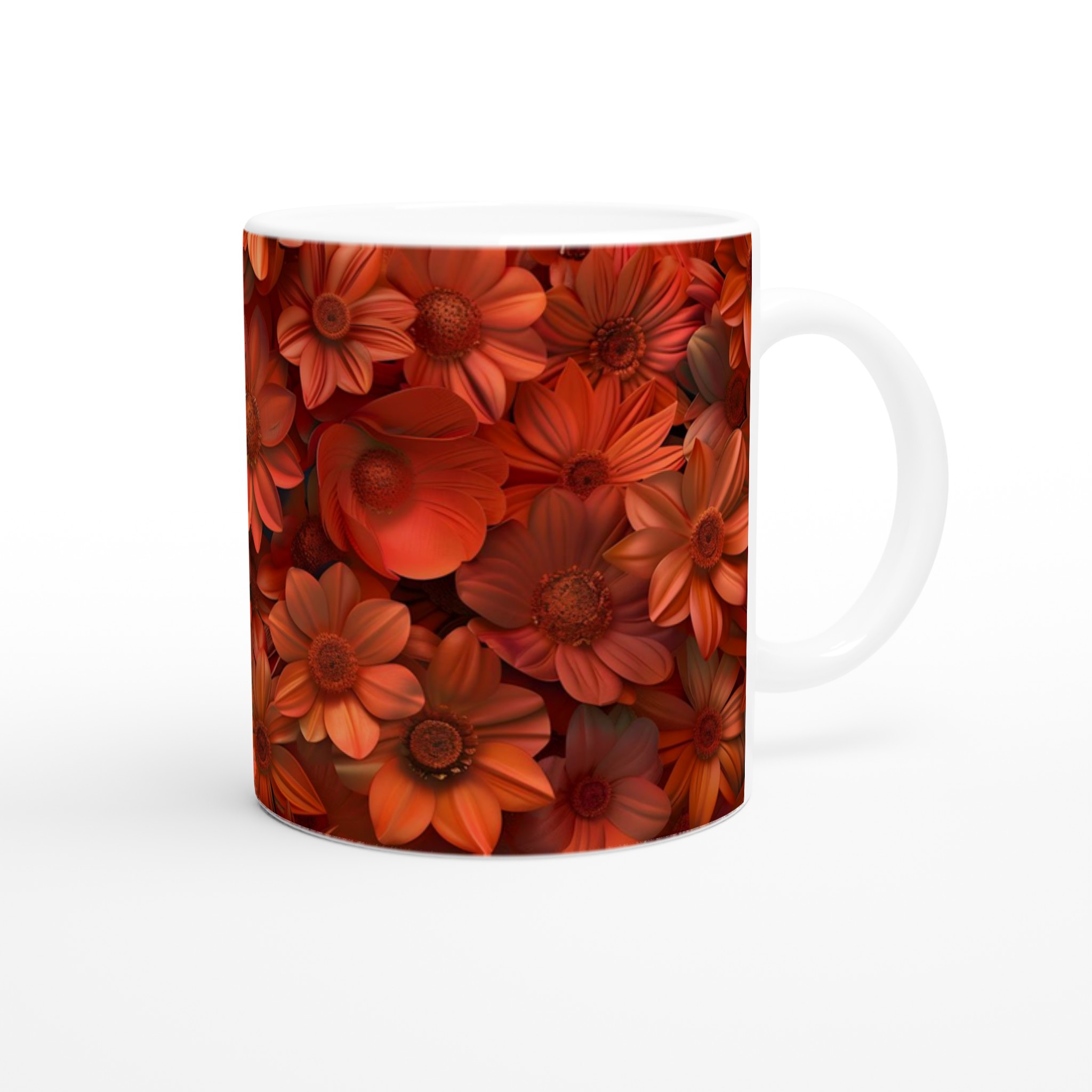 Blomstrande Röda & Orangea Blommor – Premium 11oz Keramikmugg för kaffe, te och design som sticker ut 9 fb9b3cb6-fbc0-44c2-893e-8f436ba2be35