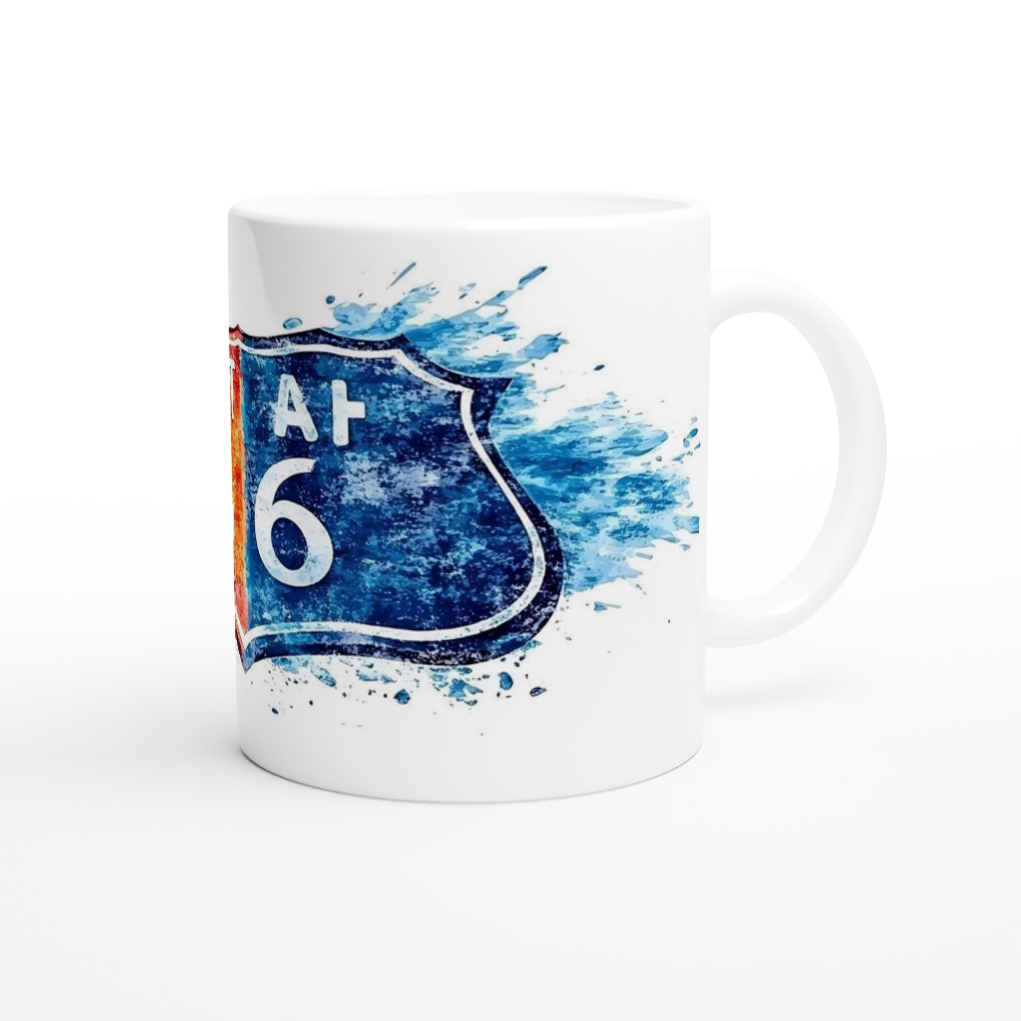 Route 66 Inspirerad Keramikmugg - Akvarellstil | 11oz Favoritkopp i Flera Färger 9 fba67684-9e34-48aa-a588-c5fb15c4e09c