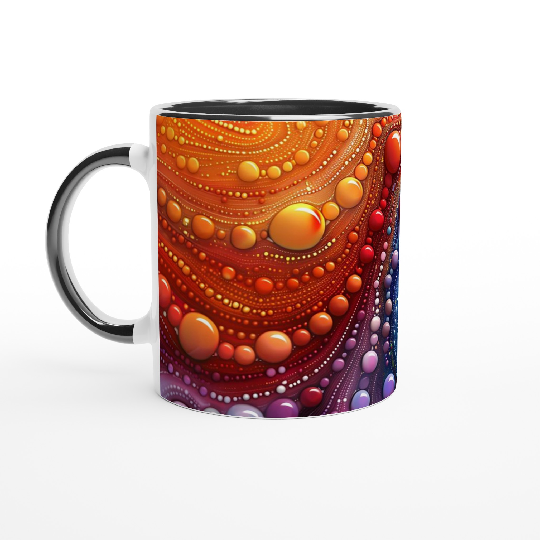 Abstrakt Färgglad Bubbelmugg - 11oz Keramikmugg i ditt Val av Sju Livliga Nyanser 4 fbbb3791-8aad-4a71-9bc7-9ffb169ce5bf