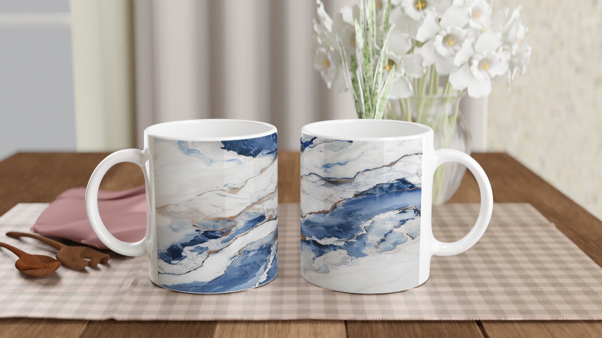 Abstrakt Marmor Mugg – Blå & Guld Konst för Din Kaffestund, 11oz Keramik 10 fbe01adf-76bc-46a3-9ab6-97b14c6118d0
