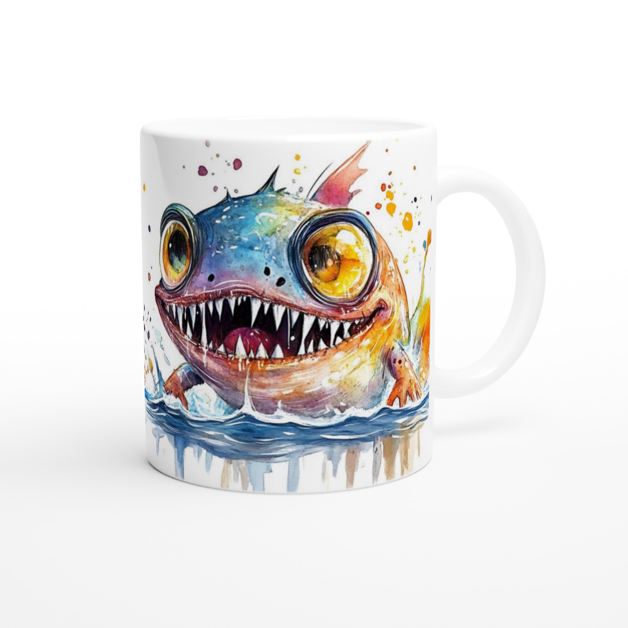 Färgglad Monsterfisk Keramikmugg – Vattenfärgskänsla & Livfull Design, Välj din favoritfärg! 9 fbe73cde-c42a-4543-bc8c-032f1314517d