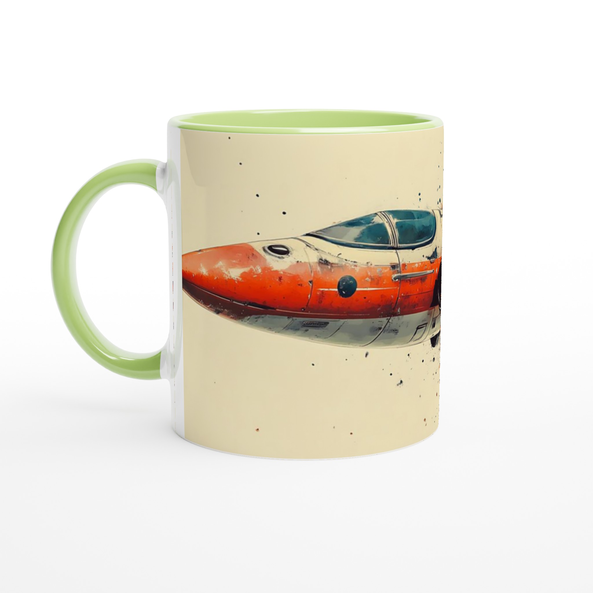 Retro Rymdskepp Keramikmugg - 11oz, Välj bland 7 Livfulla Färger för Sci-Fi Fantasten 7 fbf866e9-f512-4f79-86cd-c10485c477ec