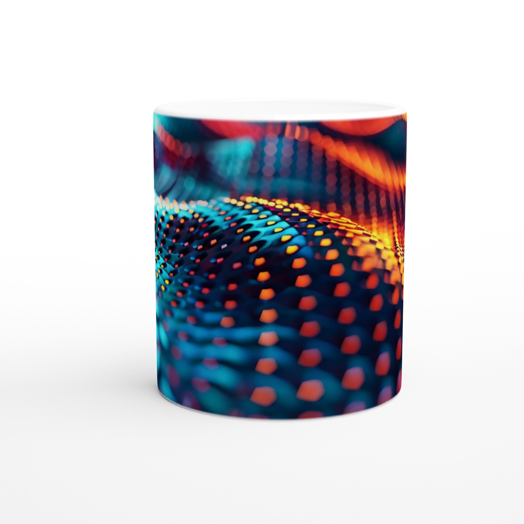 Abstrakt Neonvågor Keramikmugg – Lysande Mönster i Blått och Orange, 11oz 9 fc3649b1-8040-463f-8824-63b5a856fc49