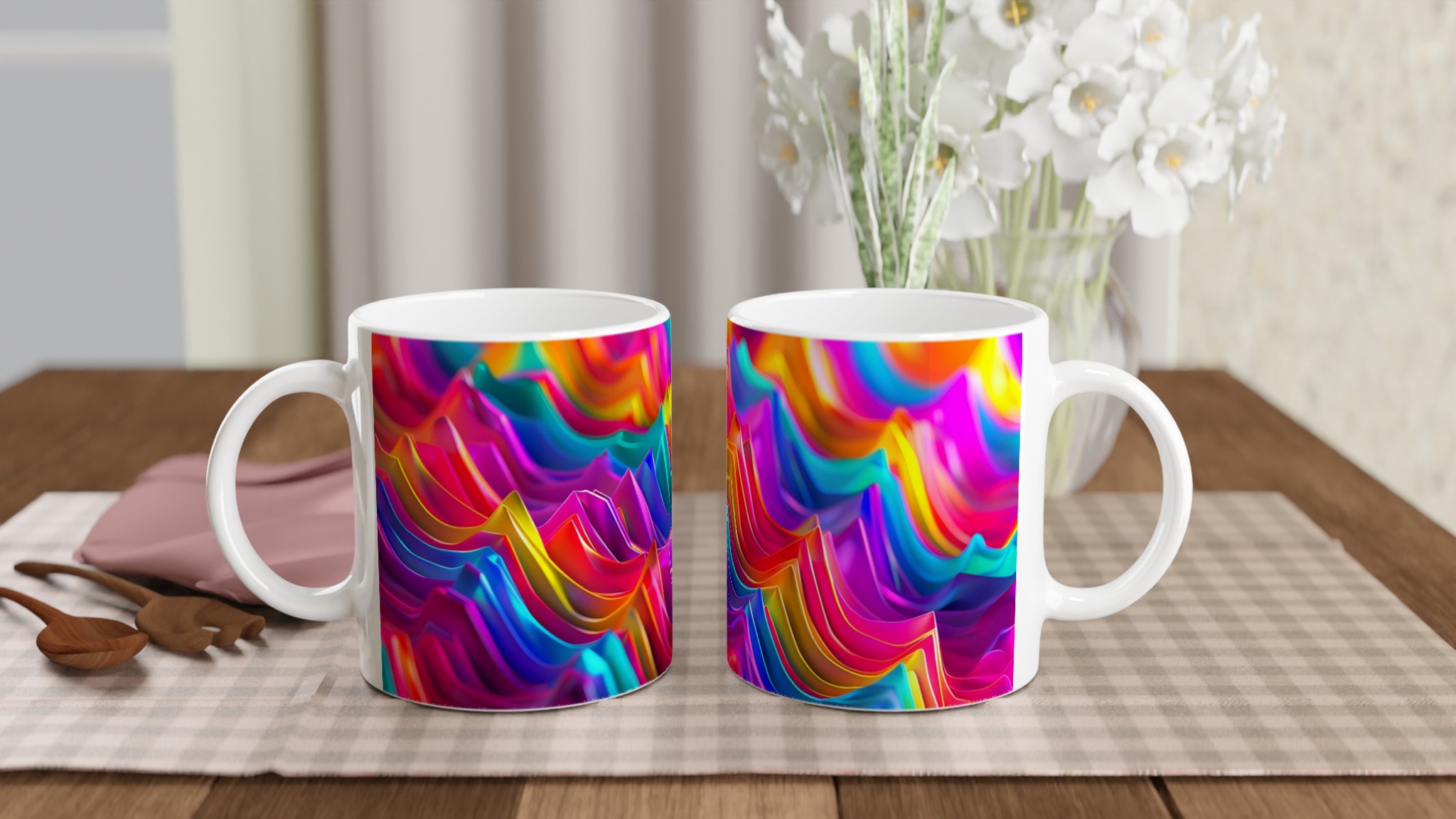 Abstrakt Färgvåg 11oz Keramisk Mugg – Konstnärlig Kaffemugg i Ditt Val av Levande Kulörer 10 fc4ac1f8-b6c1-4ba3-9dcf-f99276982e00