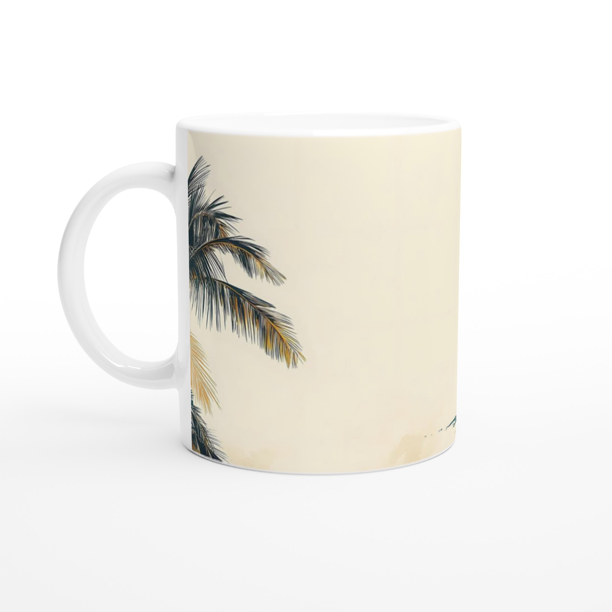 Elegant Vit 11oz Keramisk Mugg med Retro Solnedgångsdesign – Välj Din Färg 1 fc6f5385-61b9-4d78-93df-abb3feed673d