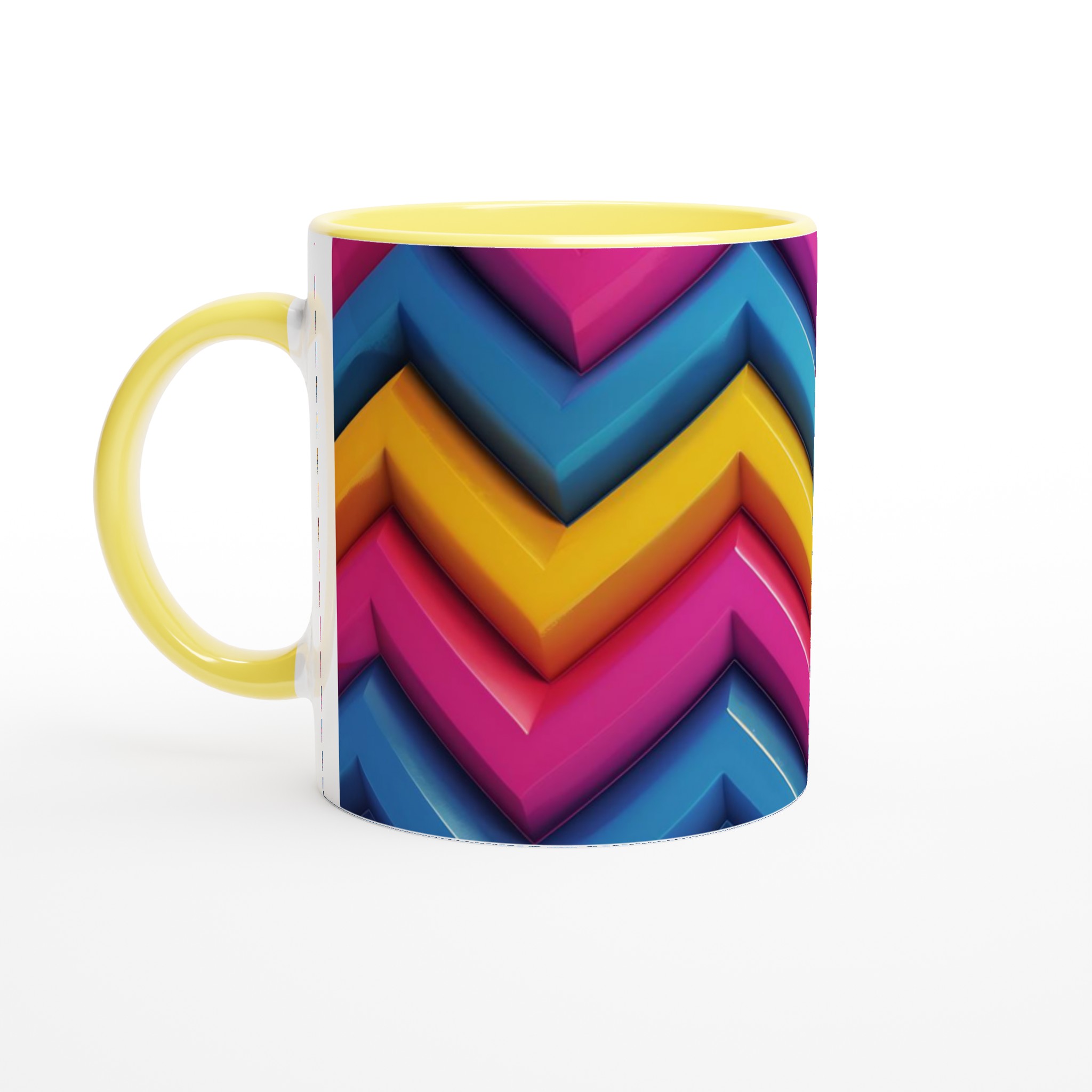 Färgglad Chevron Design Mugg – Livfull Keramikmugg i 7 Blanka Nyanser 3 fc80ab5b-b365-461e-bbc8-8ff033f0e911