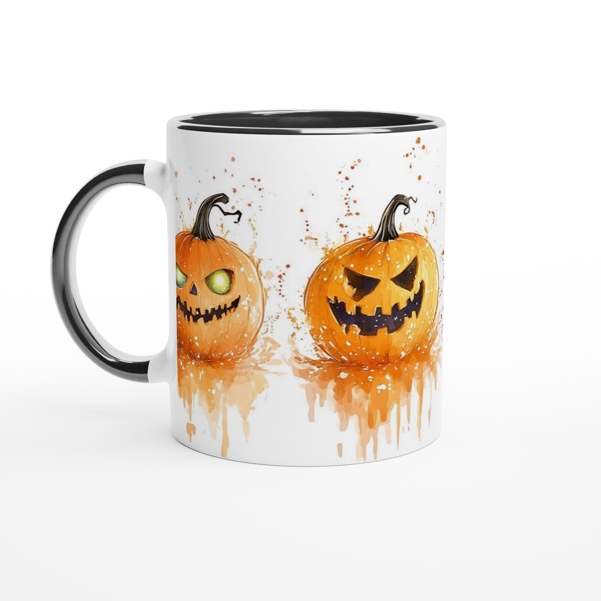 Färgglada Halloweenmuggar: Månadens läskiga vänner i akvarell – 11 oz keramikmugg i ditt val av färg 4 fcacb282-c52e-4285-b826-3cc6ecbc54f6