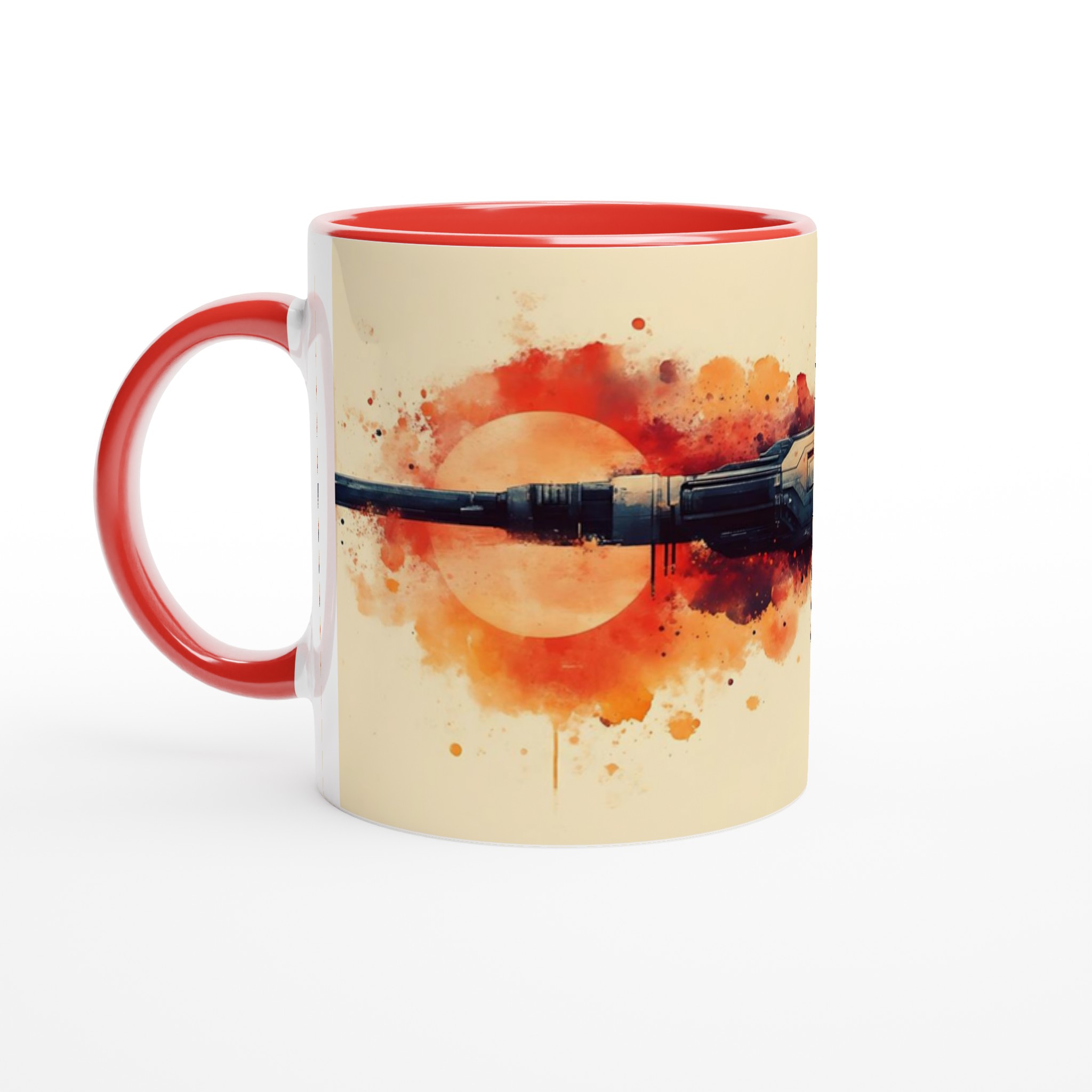 Kosmisk Krigare Keramisk Mugg - Akvarell Sci-Fi Stridsfartyg i 11oz Premium Keramik 5 fce26cd5-a9d1-4eda-ac96-8d4a2f4c02eb