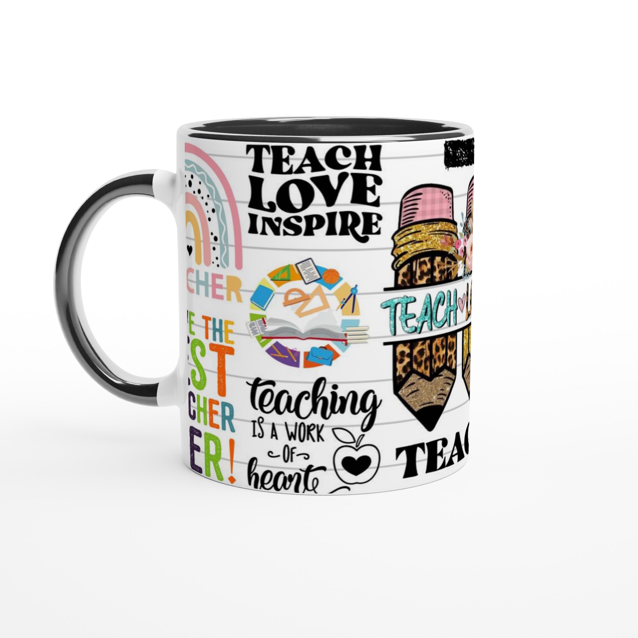 Inspirerande Lärarmugg – "Teach Love Inspire" med Färgglada Mottyrken & Valfri Färg! 4 fcea2c26-0a55-4046-881e-e51484f11654