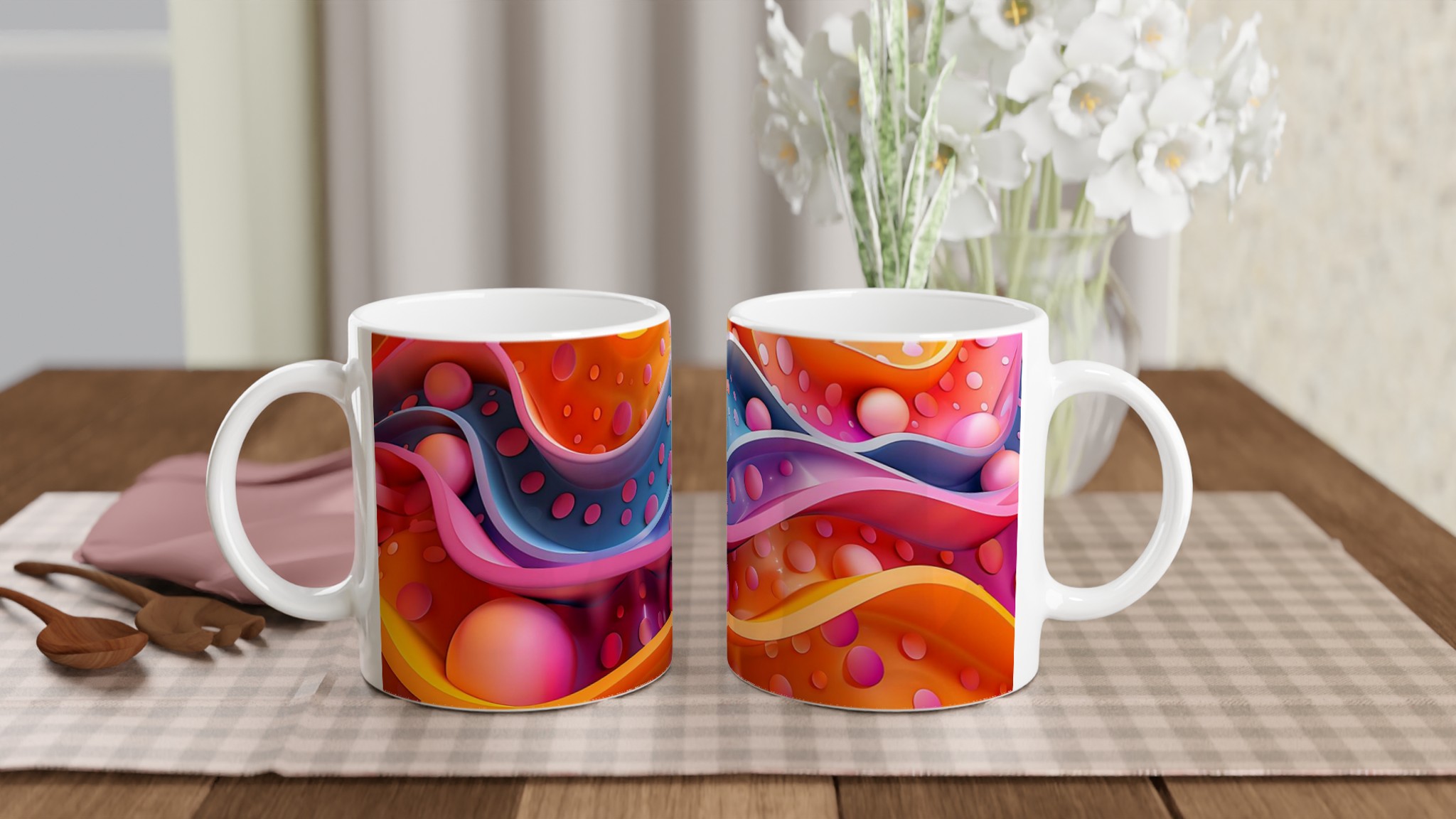 Abstract Swirls 11oz Keramisk Mugg - Välj bland 7 Livfulla Färger för Din Perfekta Kaffestund 10 fd052b7e-6fba-4edb-a194-6bf20444e916