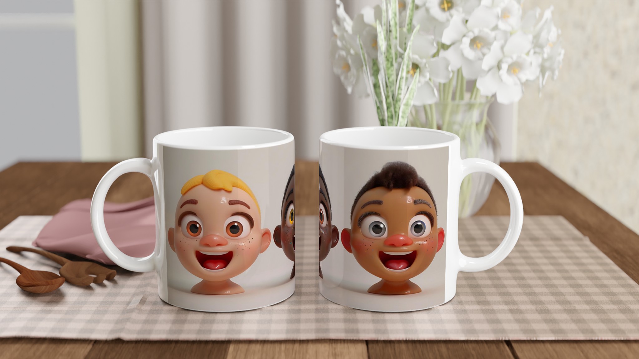 Glad Mångfald: 11oz Keramikmugg med Lekfulla Ansiktsmotiv i Flera Färger 10 fd12da3e-135d-4be6-af19-a0abaa365a6f