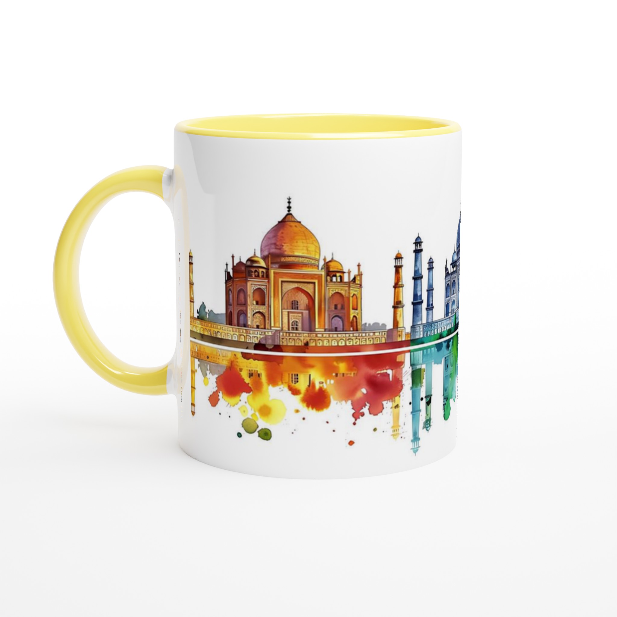 Taj Mahal Horizon: Akvarellmugg med Levande Färgstänk – Välj Din Favoritfärg 3 fd2d7625-a4ce-48d8-81ba-3956ba69133b
