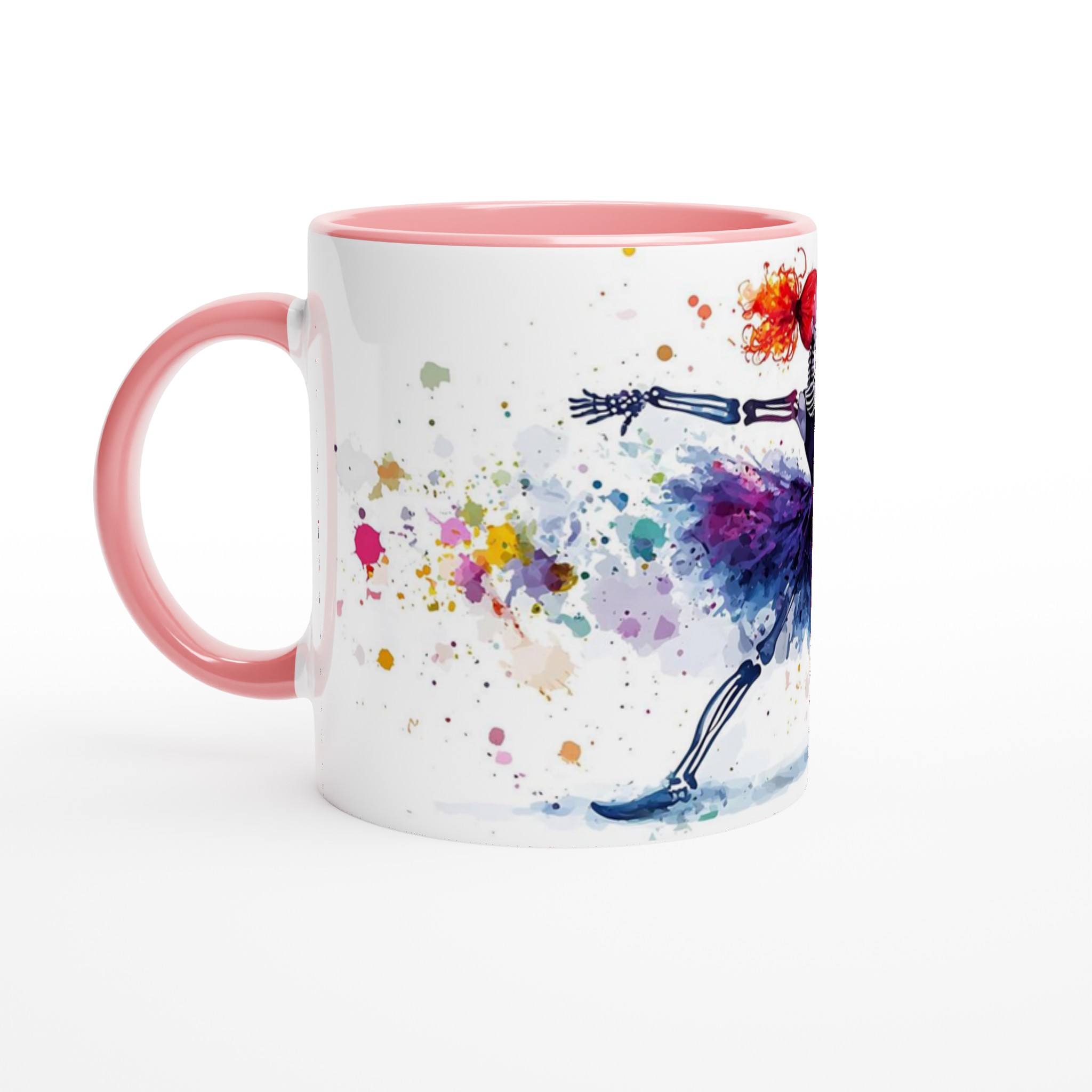 Dansande Skelett Mugg – Färgsprakande Akvarell Keramikmugg för kaffe, te & glädje, välj din färg! 6 fd535e03-f26c-4cdb-ac68-e11fe8215449