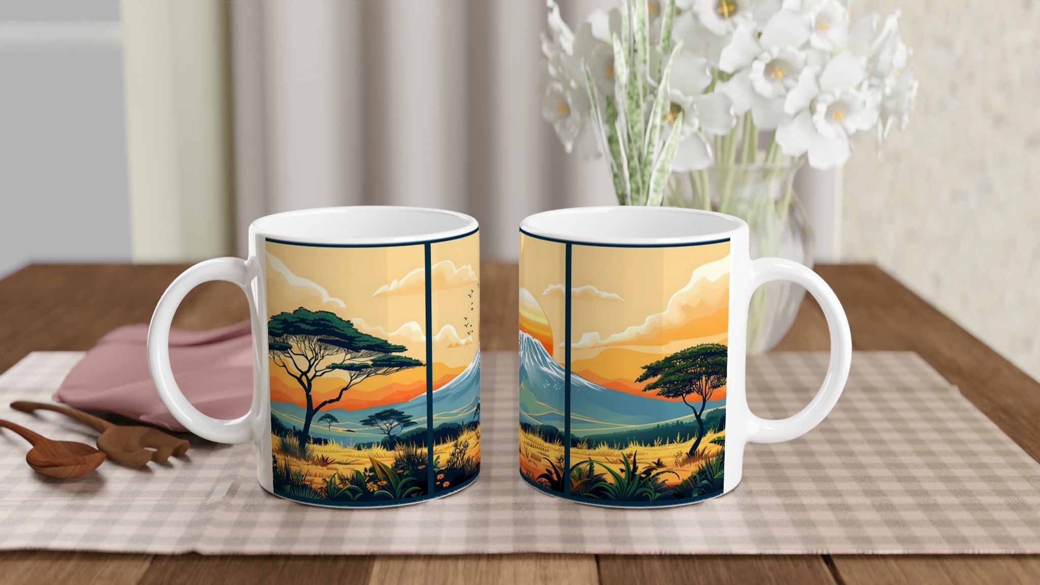 Kilimanjaro Solnedgång Keramikmugg – Välj din färg 10 fd5dde17-33cc-476a-9979-9855b9053442