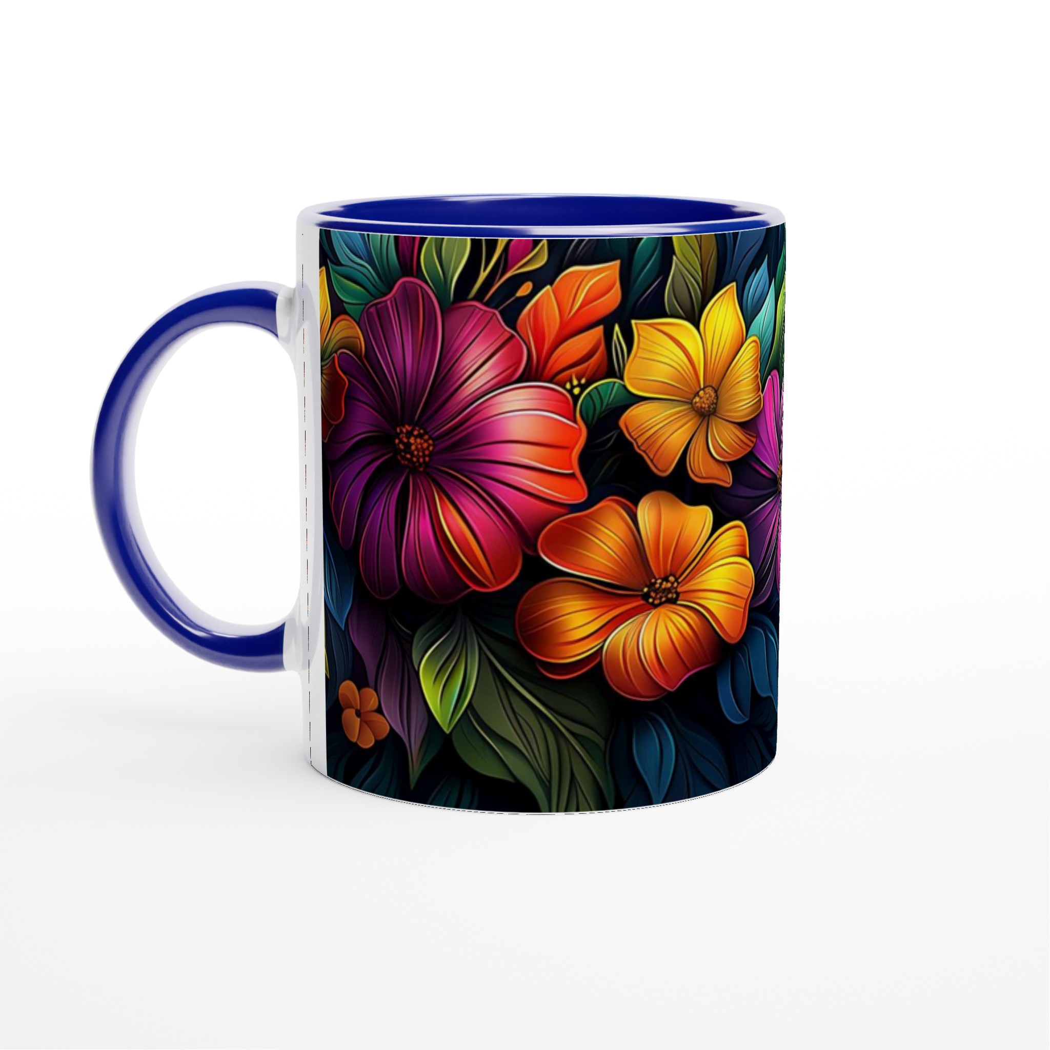 Tropisk Blomsterglädje 11oz Keramikmugg – Färgglada Sommarblommor i Ditt Val av 7 Livfulla Färger 2 fd7b8c04-c77d-4d14-bf06-06e8040cd4d4
