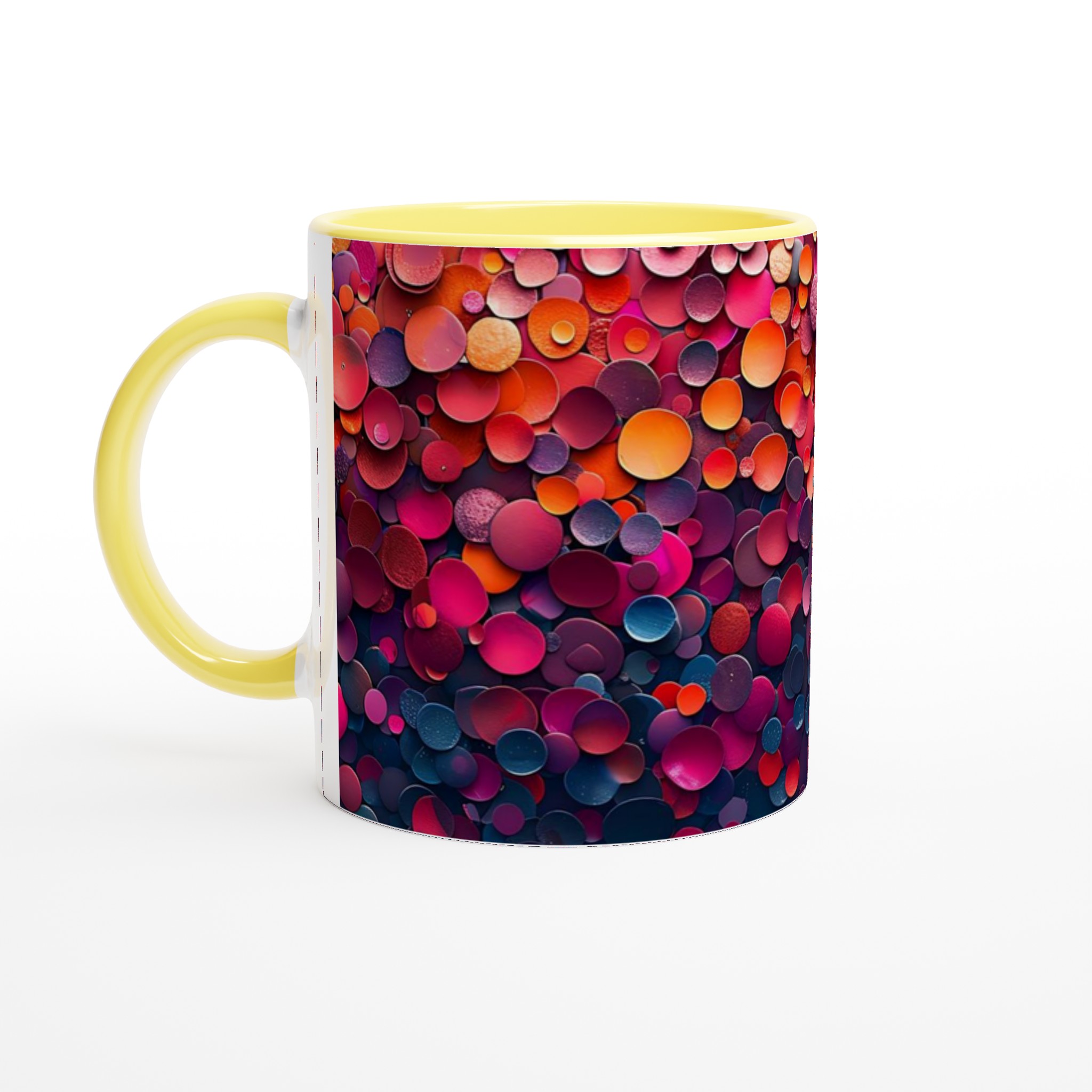 Abstrakt Konstmugg i Keramik – 11oz med Färgexplosion i Rosa, Orange och Blått 3 fd9c1bf3-3473-47bd-9272-3b1d79f54530
