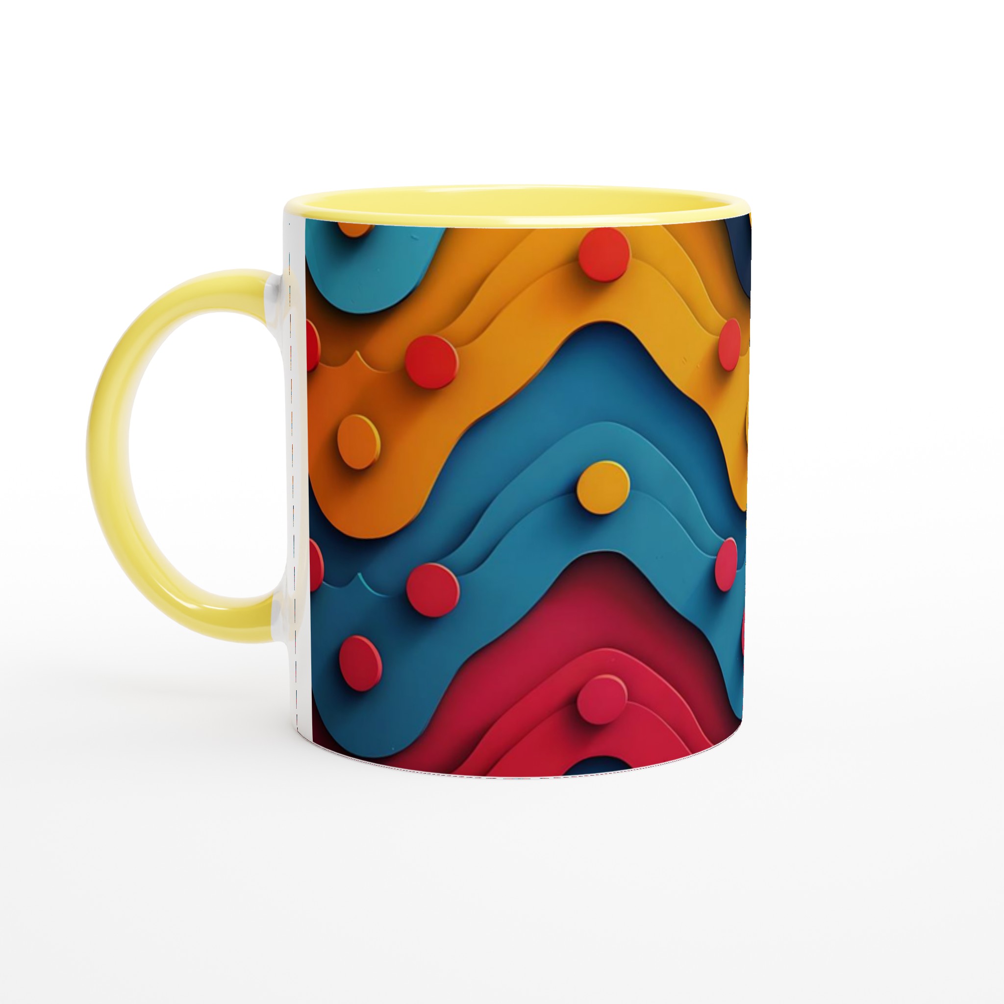 Abstrakt Vågmönster Keramisk Mugg - 11oz i Valfri Färg! 3 fdb8c1d3-62b9-4c5a-bc97-c76b57fbec43