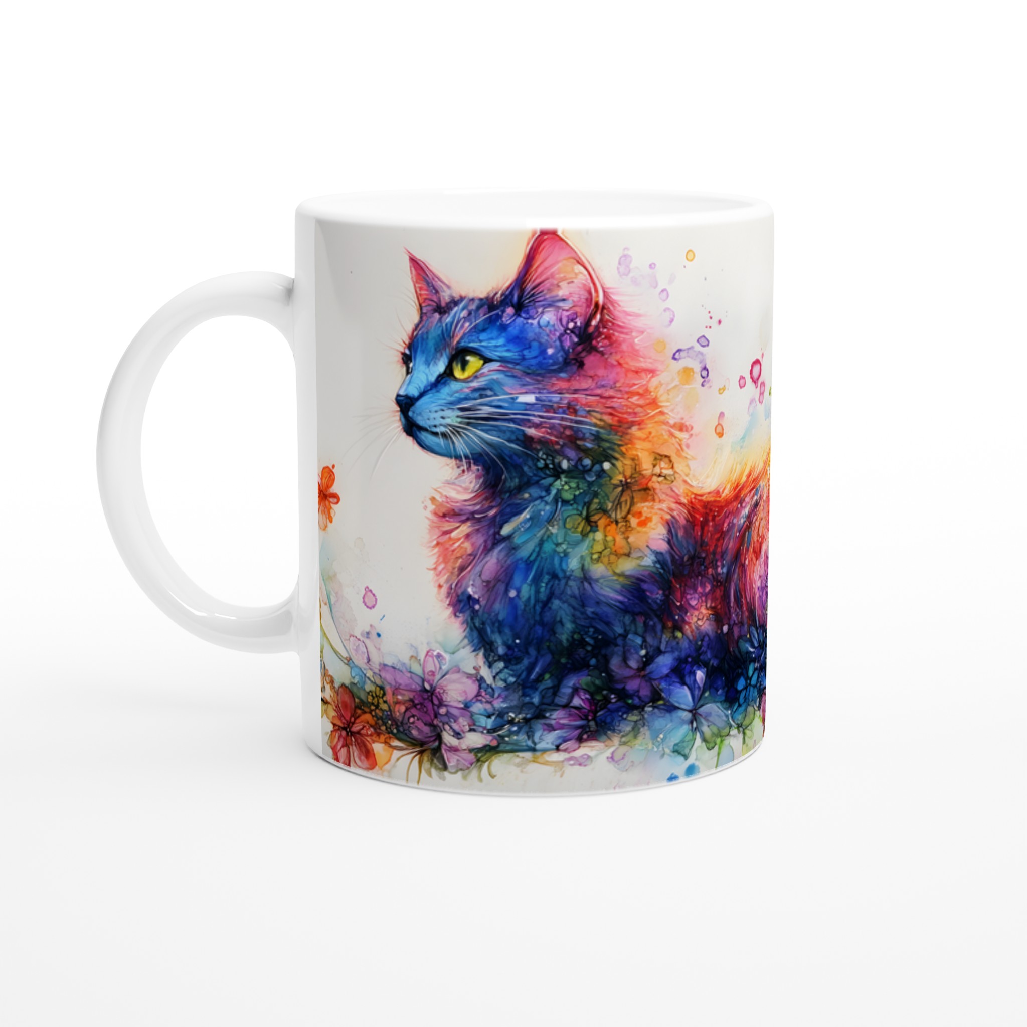 Färgsprakande Kattaquarell Keramisk Mugg – Konstnärlig Kaffestund med Valfri Färg! 1 fdc77997-618d-4c14-b66f-b5b0a4327589