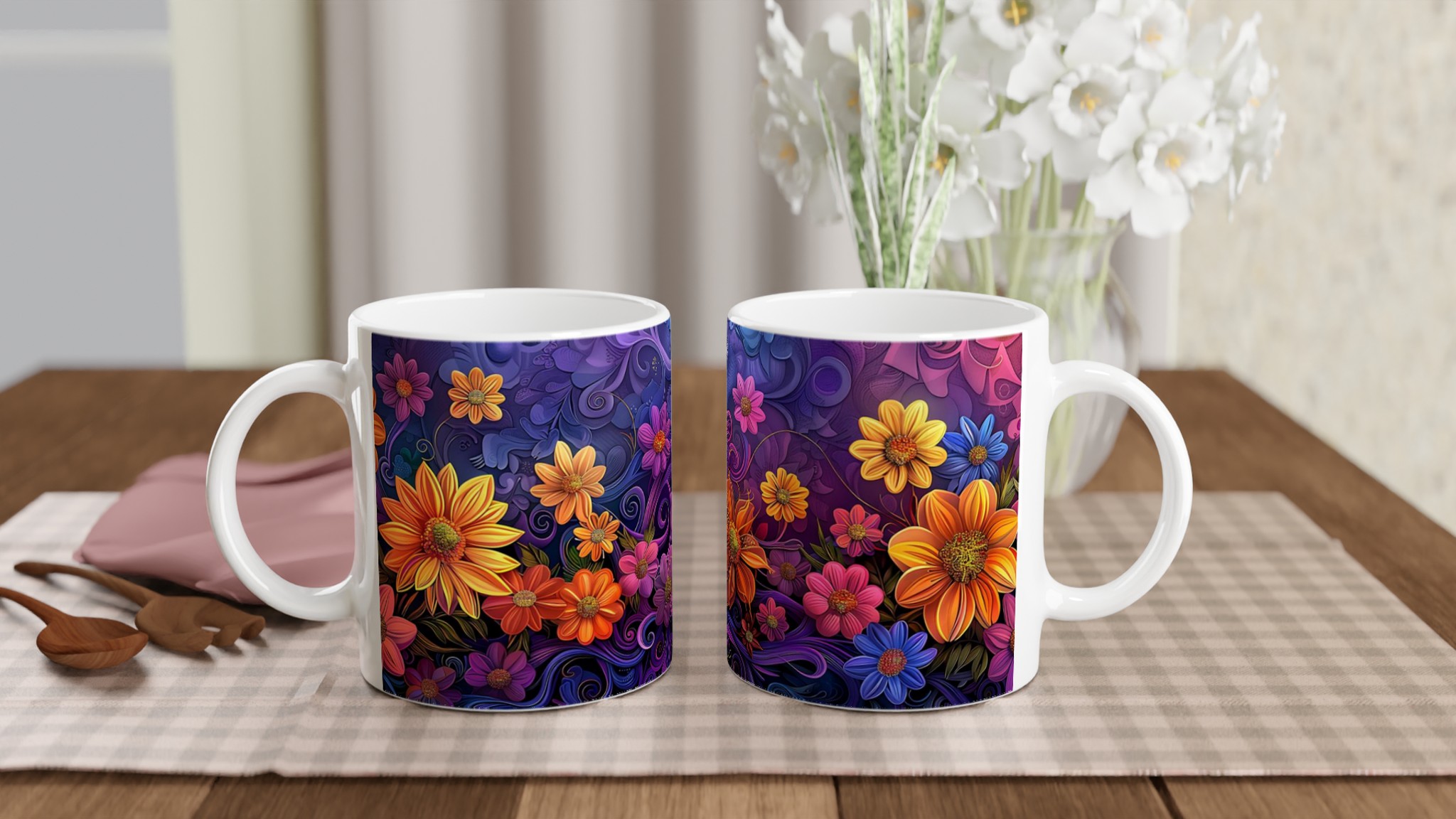 Färgexplosion: Konstnärlig Blommig Keramikmugg - 11oz, Välj Din Favoritfärg! 10 fdd32abe-3003-4ca1-87b3-dbb3e07aef1a
