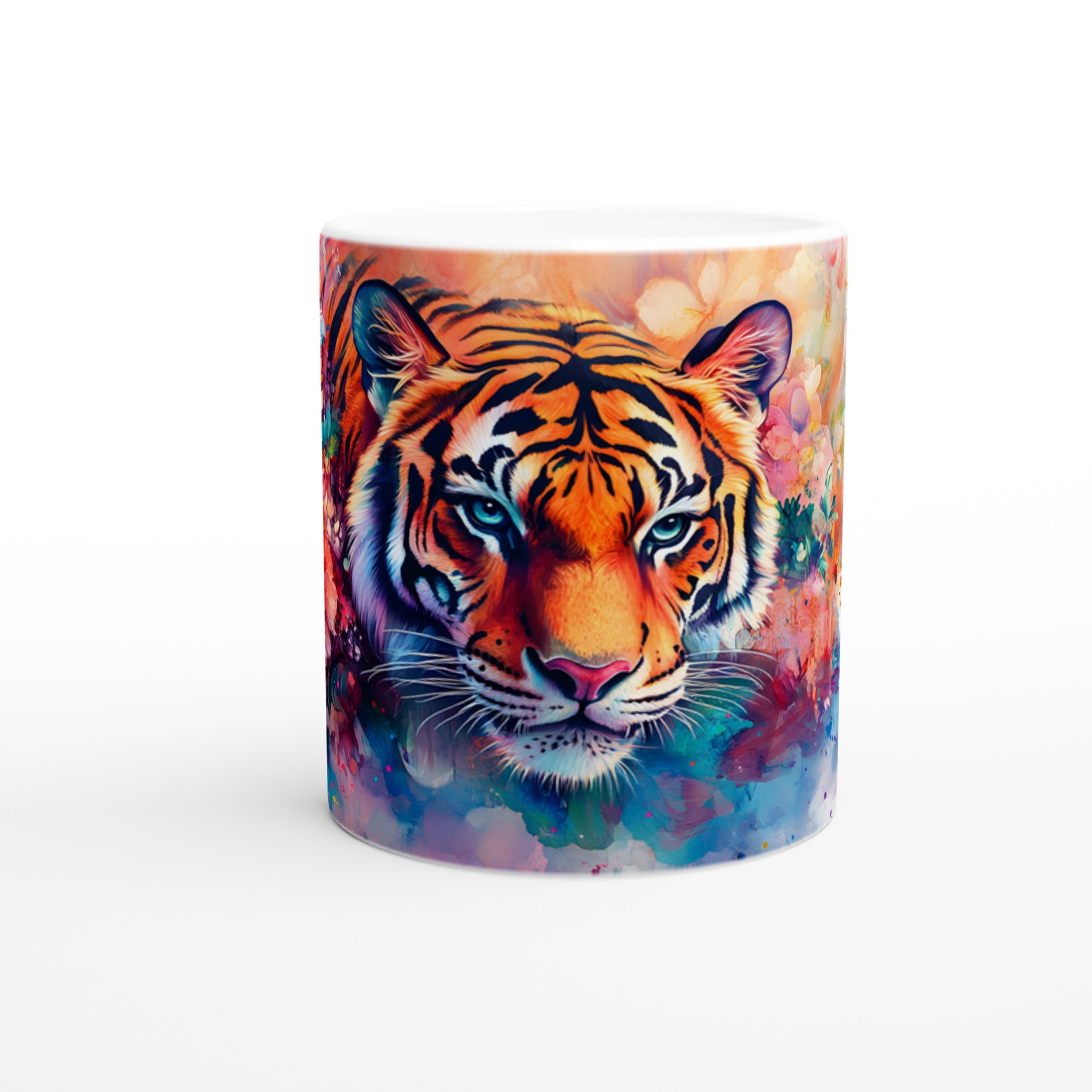 Konstnärlig Tiger Mugg – Vibrant Akvarell Design, 11oz Keramik 8 fdd9a2d2-88c6-4ac6-b44f-e5b484bbb2b7