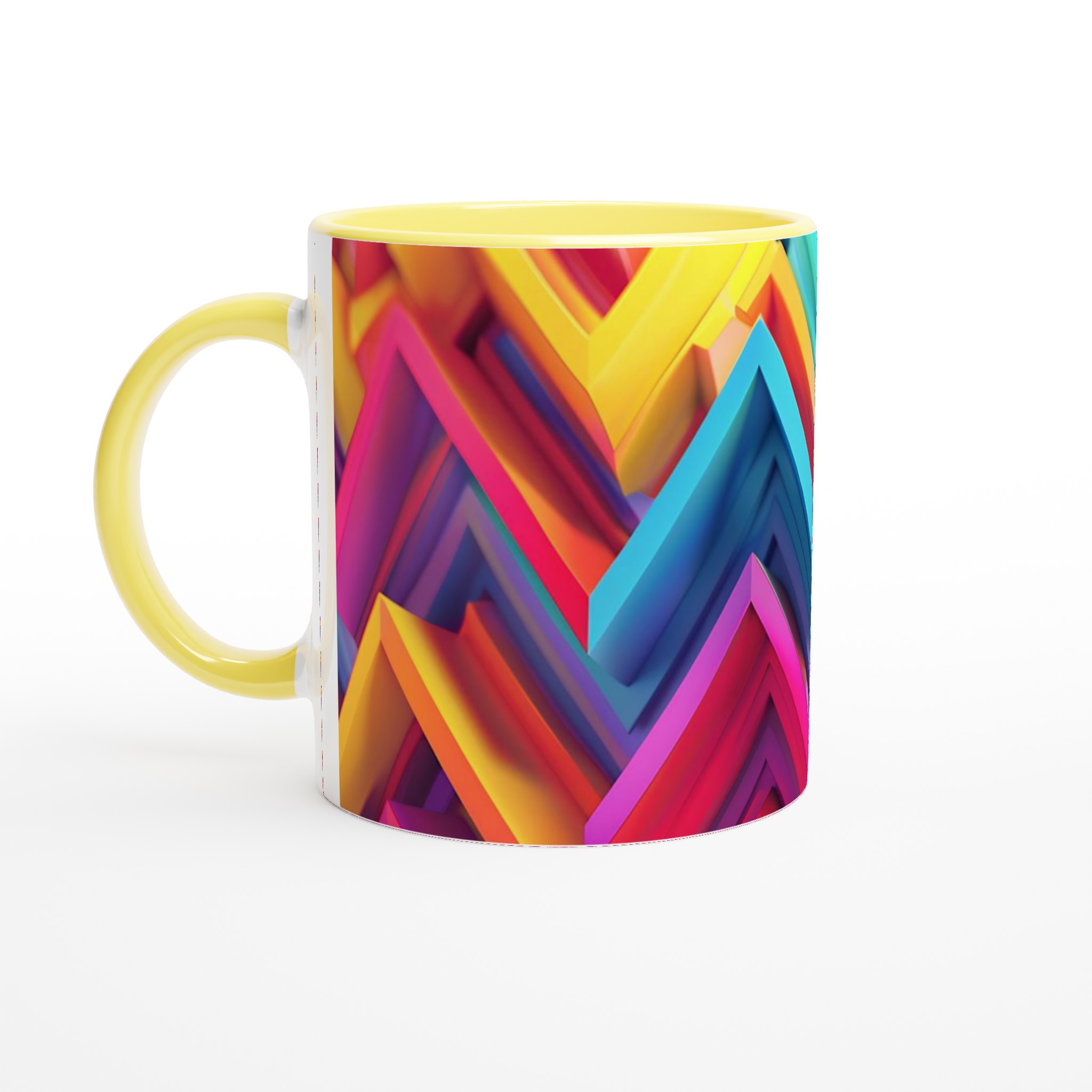 Abstrakt Chevron Keramikmugg - 11oz, Levande Färgval 3 fdfa354b-ce2c-4502-b07e-d2804094956b